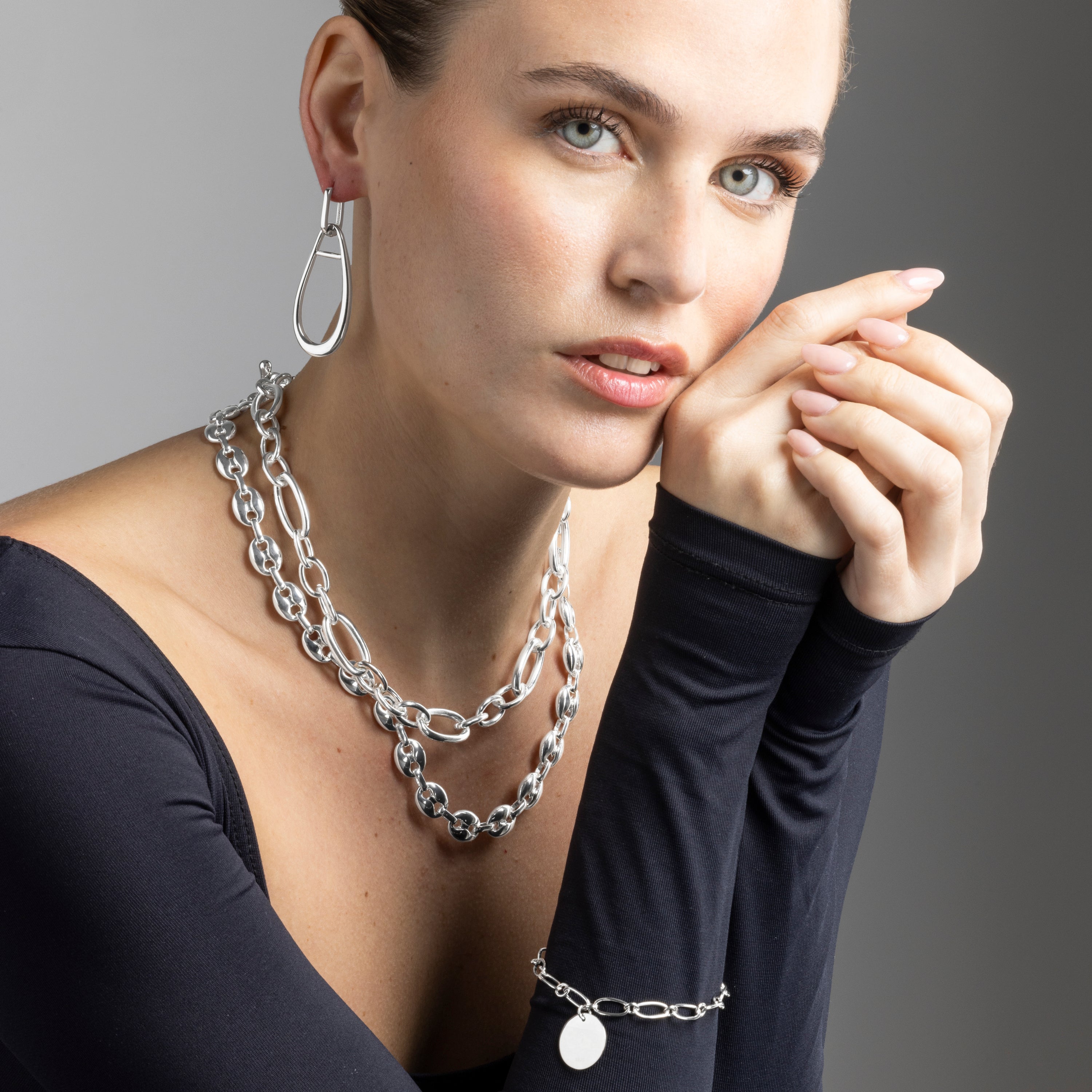 Collana finita in rodio - Oplie