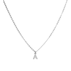 Collar con Circonita Brillante acabado plata - Alphabet