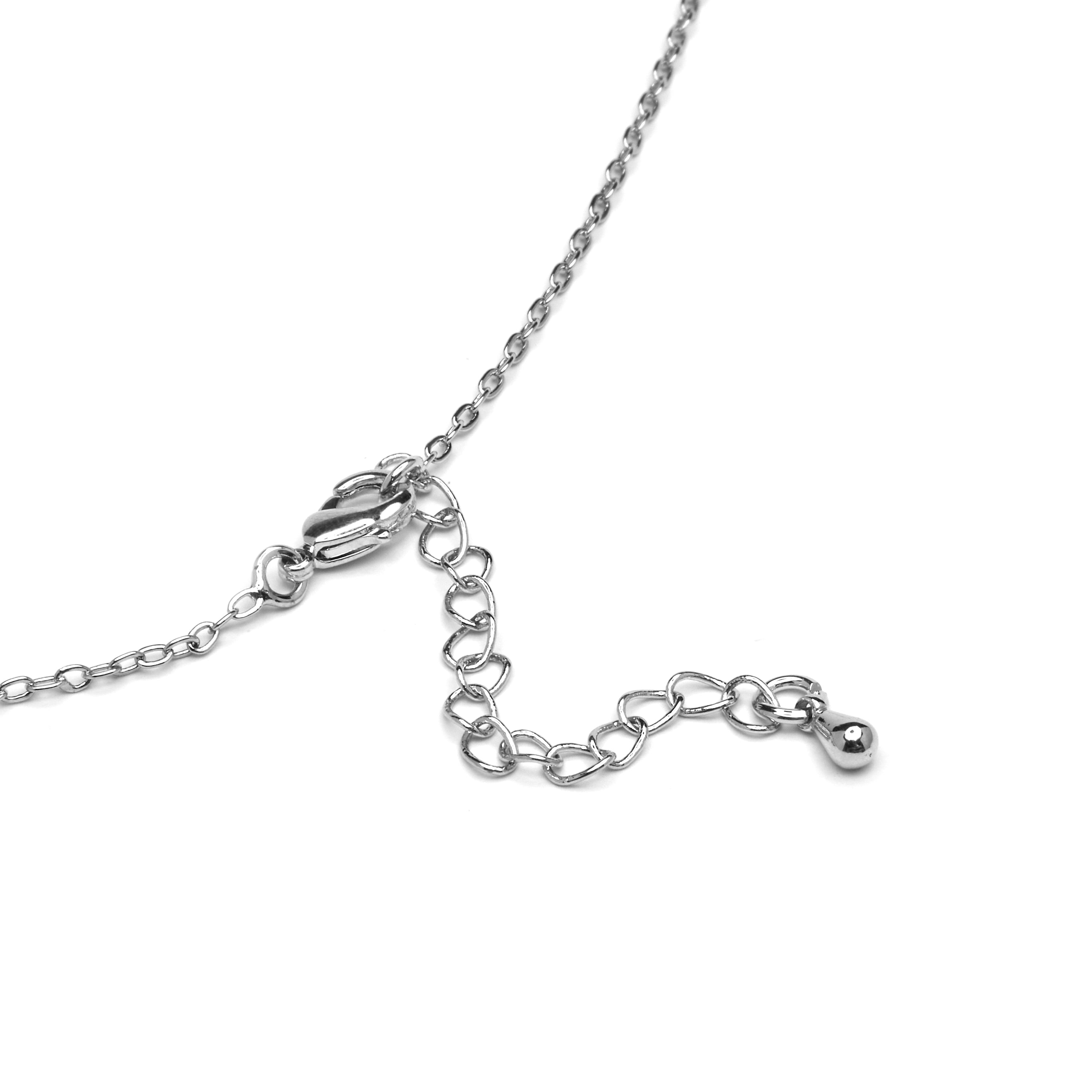 Collier avec Zircone Brillante finition argent - Alphabet