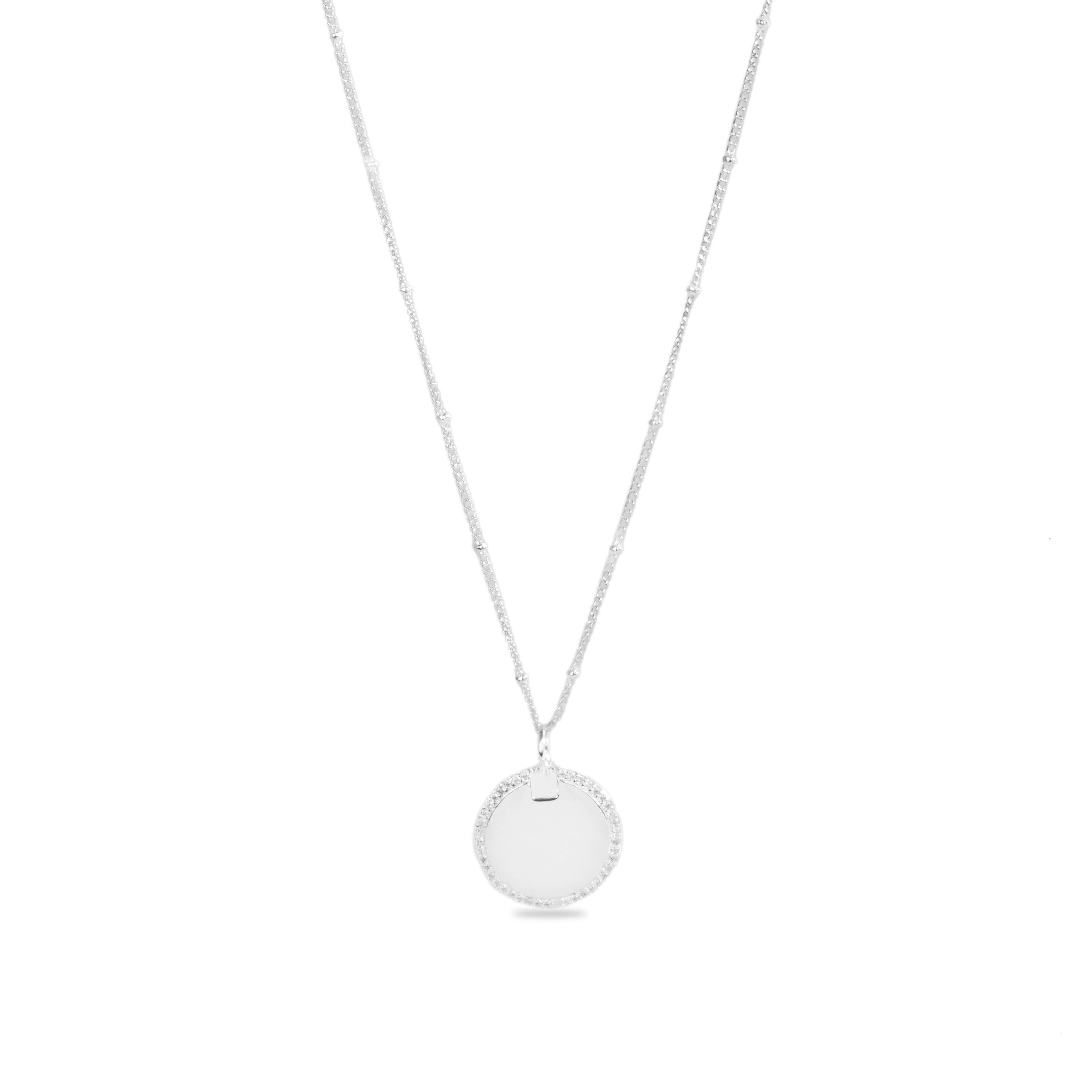 Necklace with Brilliant Zirconia silver finish - Sansai