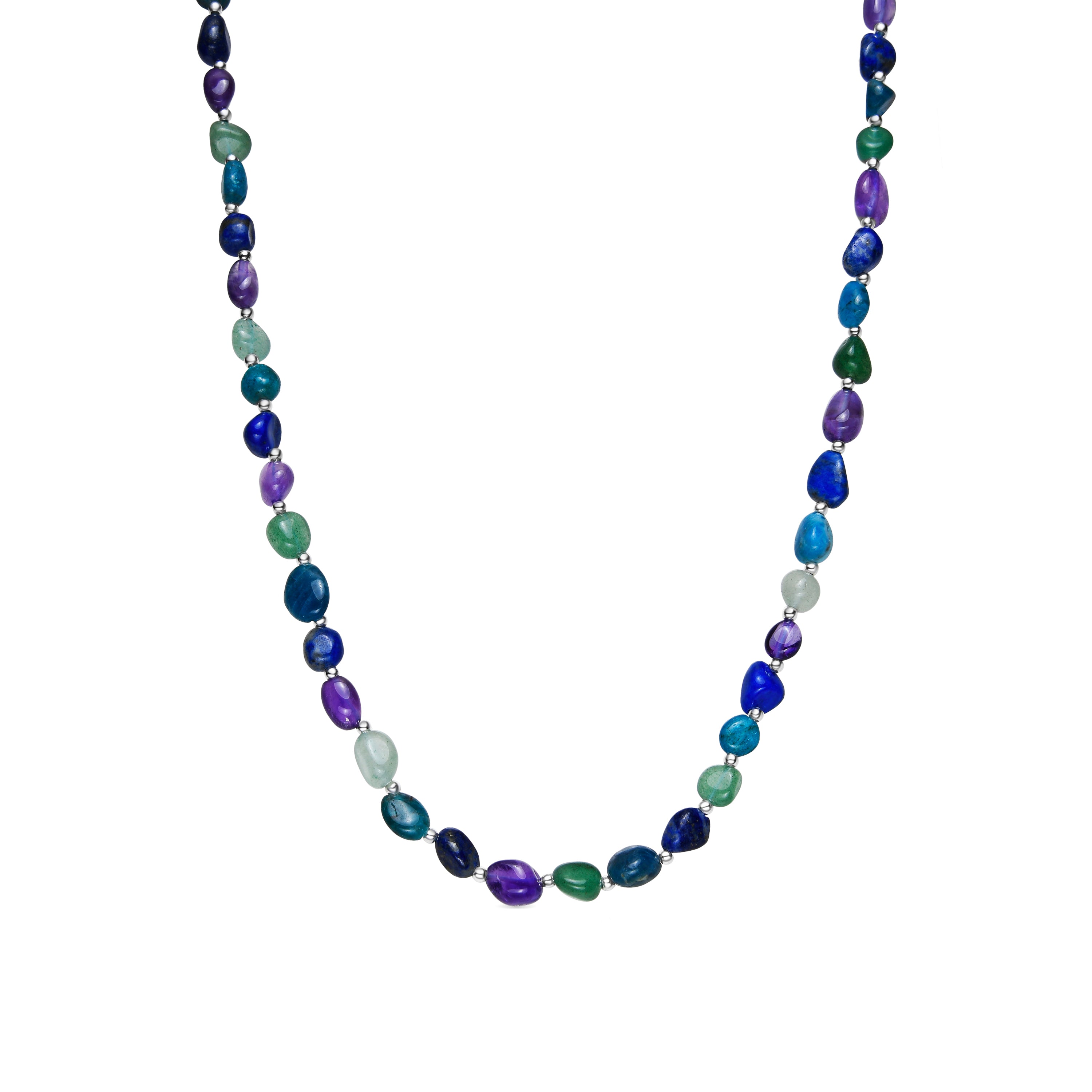 Collana finitura argento e Amatista Naturale - Umavi