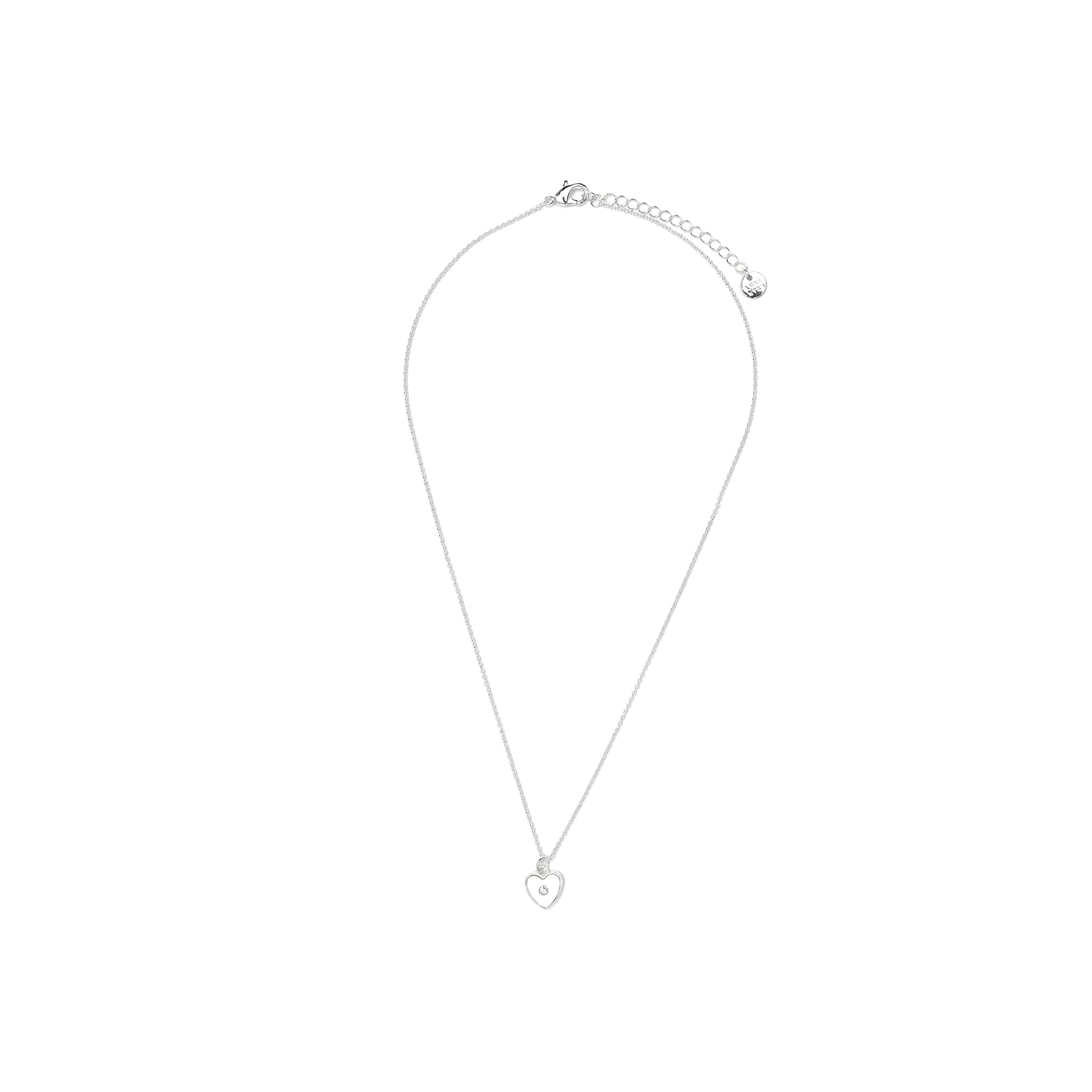 Collier finition argent et nacre blanche - Cœur
