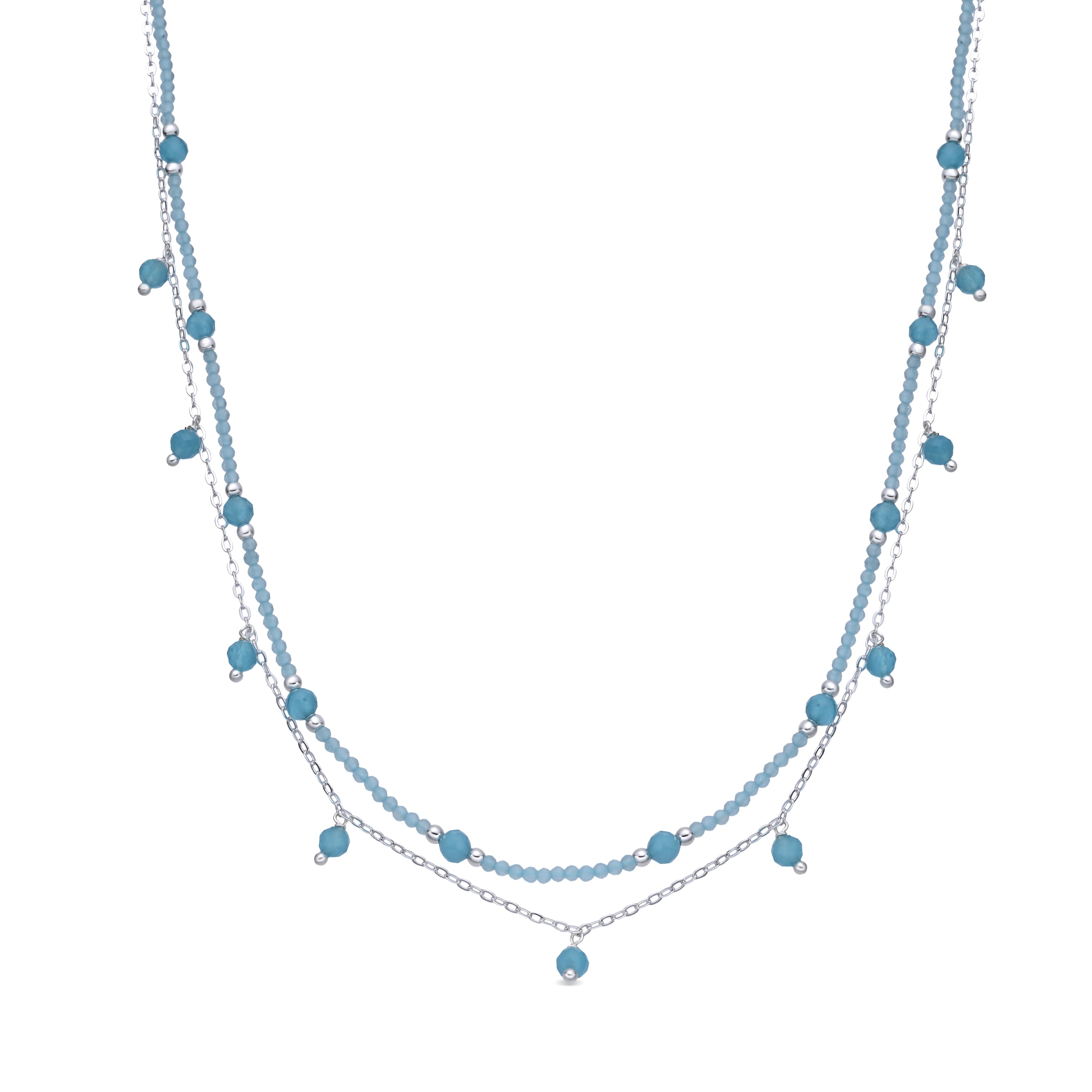 Collar de Cristal Azul acabado en rodio - Aira