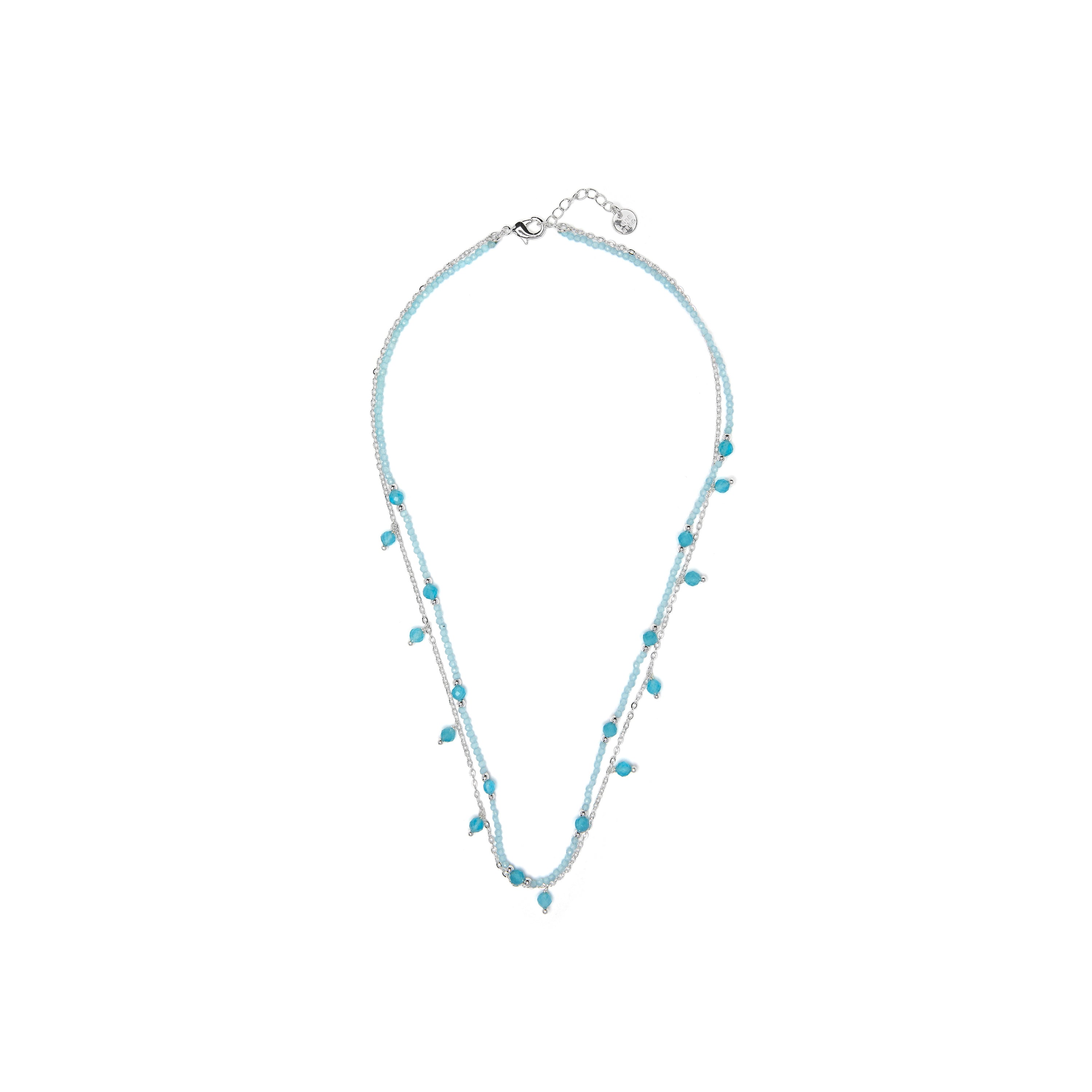 Collar de Cristal Azul acabado en rodio - Aira