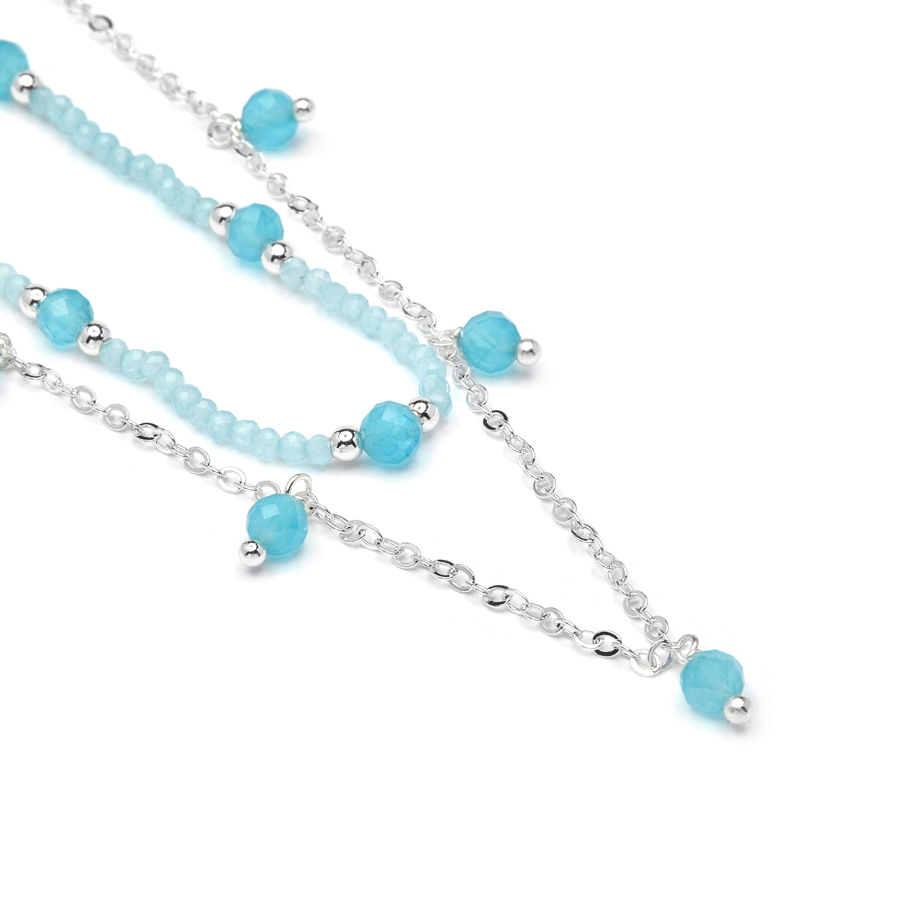 Collar de Cristal Azul acabado en rodio - Aira