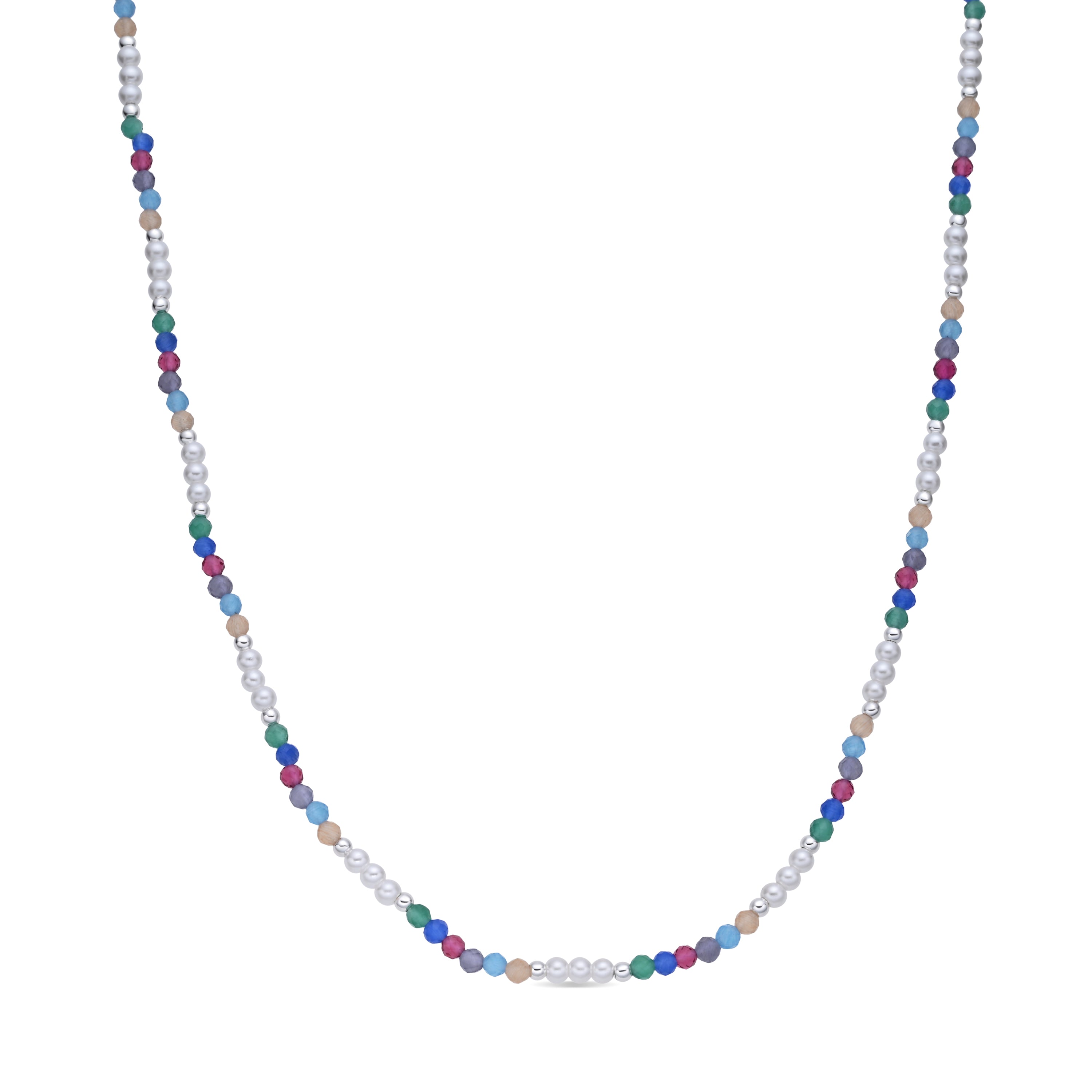 Colar de Cristal Multicolor com acabamento em ródio - Sury