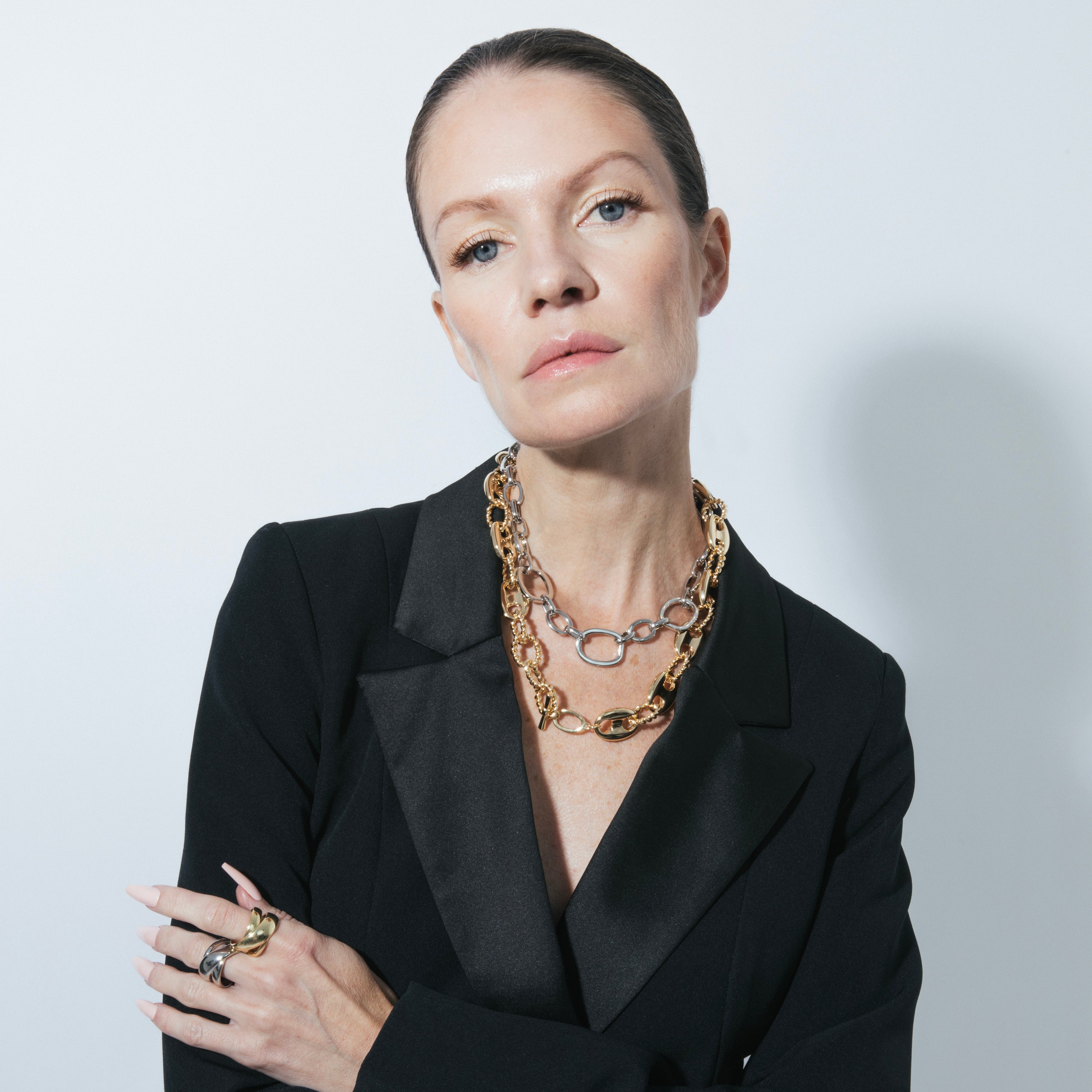 Colar com acabamento em ródio - Danli