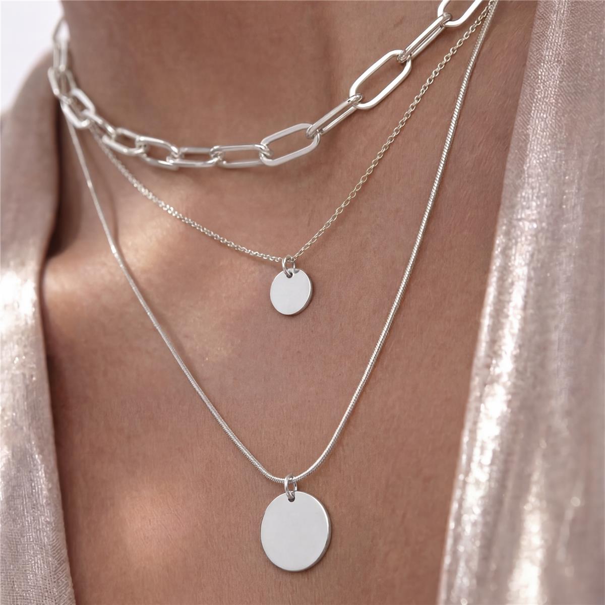 Rhodium-finished necklace - Hanoi