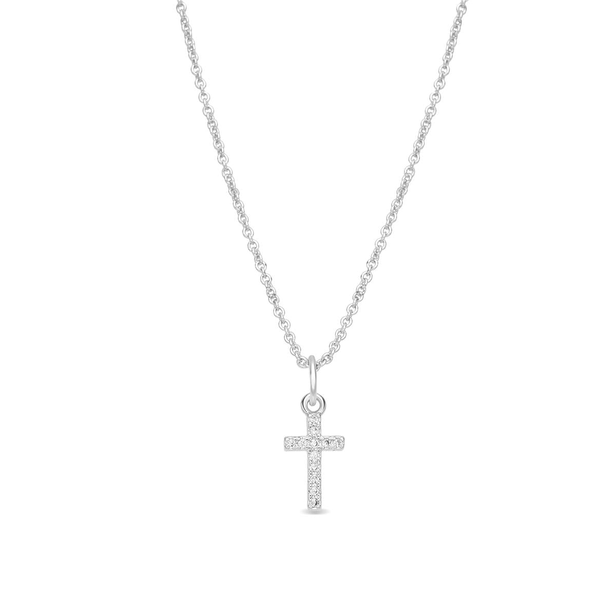 Strahlendes Zirkonia-Halsband mit Rhodium-Finish - Askom