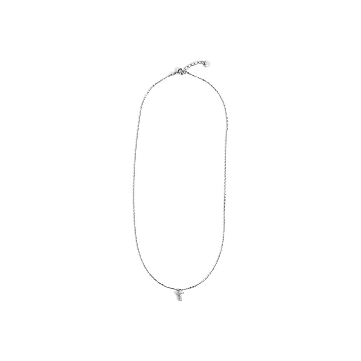 Strahlendes Zirkonia-Halsband mit Rhodium-Finish - Askom