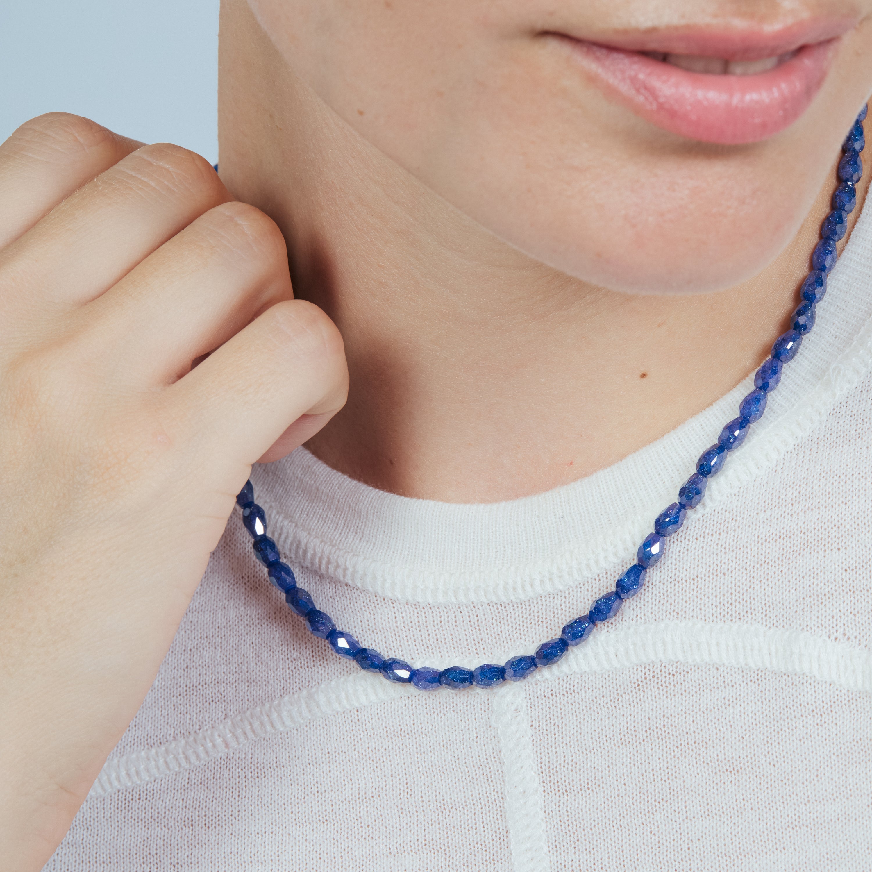 Collar de Circonita Azul acabado en rodio - Doomtil