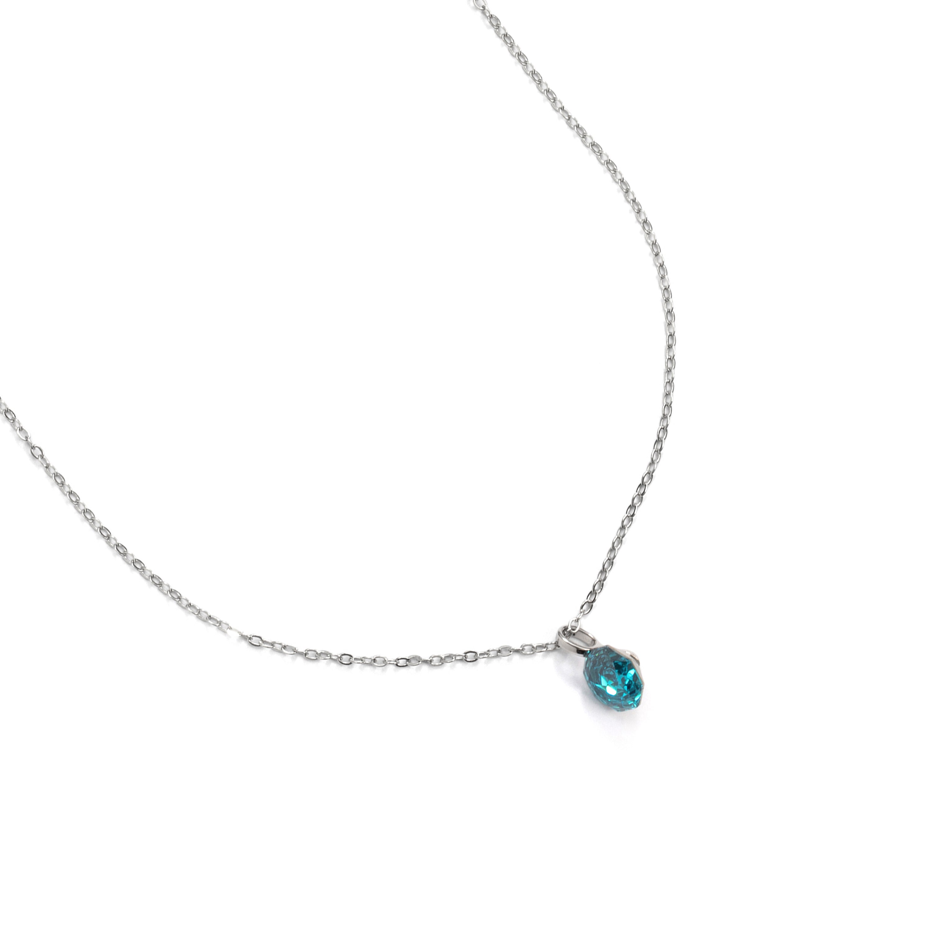 Collar de Circonita Zafiro acabado en rodio - Lisath