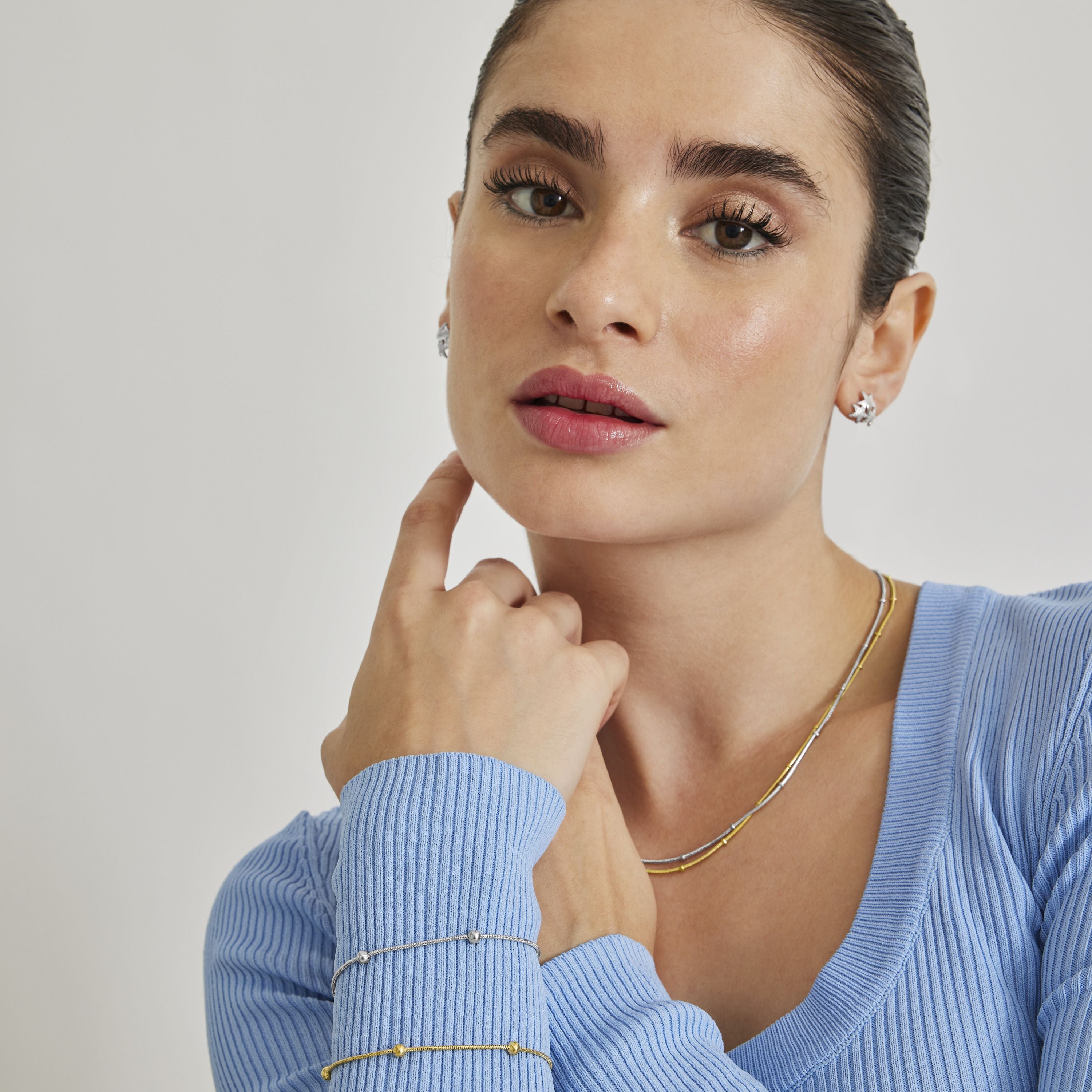 Halskette 45cm mit Silberfinish - Thapai