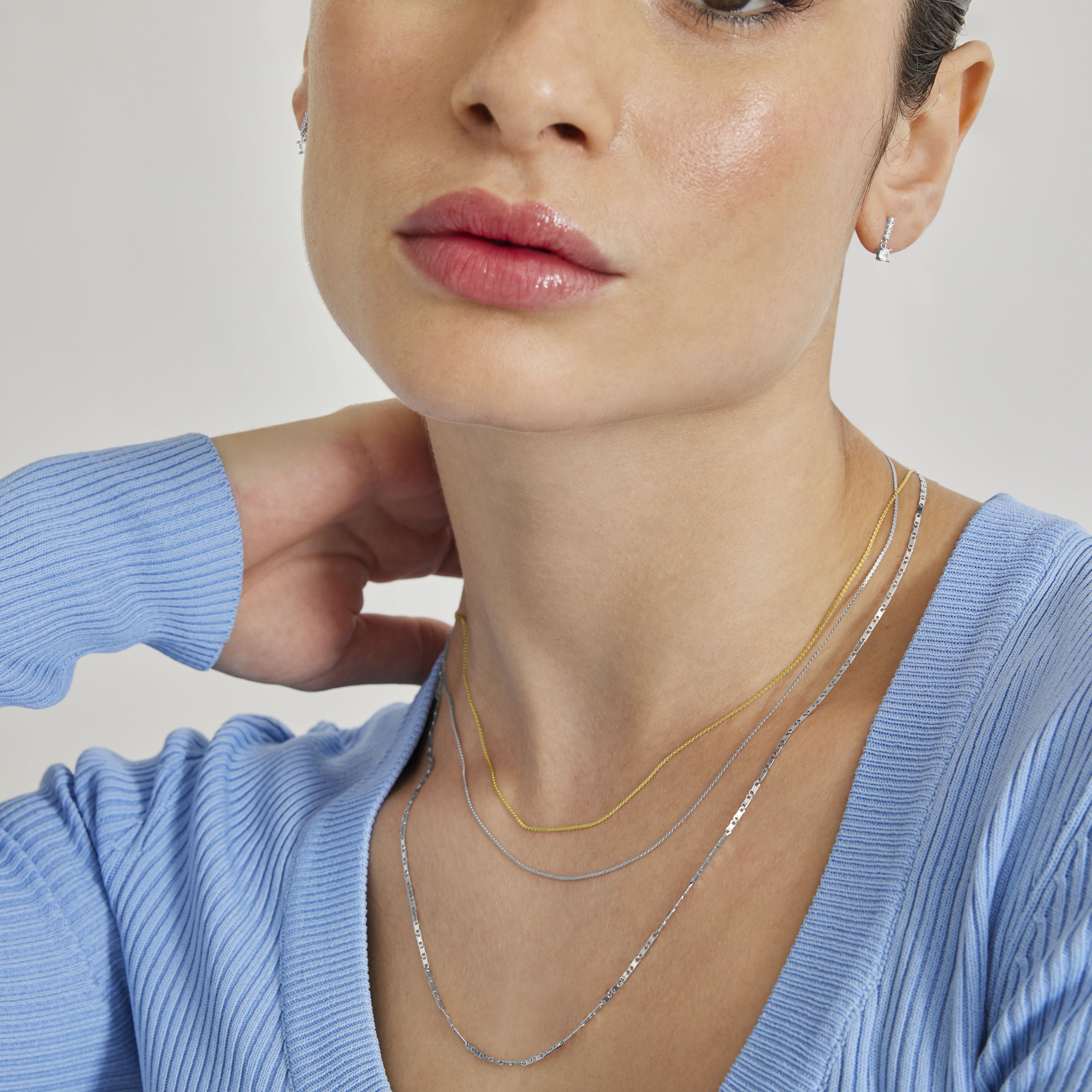 Halskette 45cm mit Silberfinish - Farak