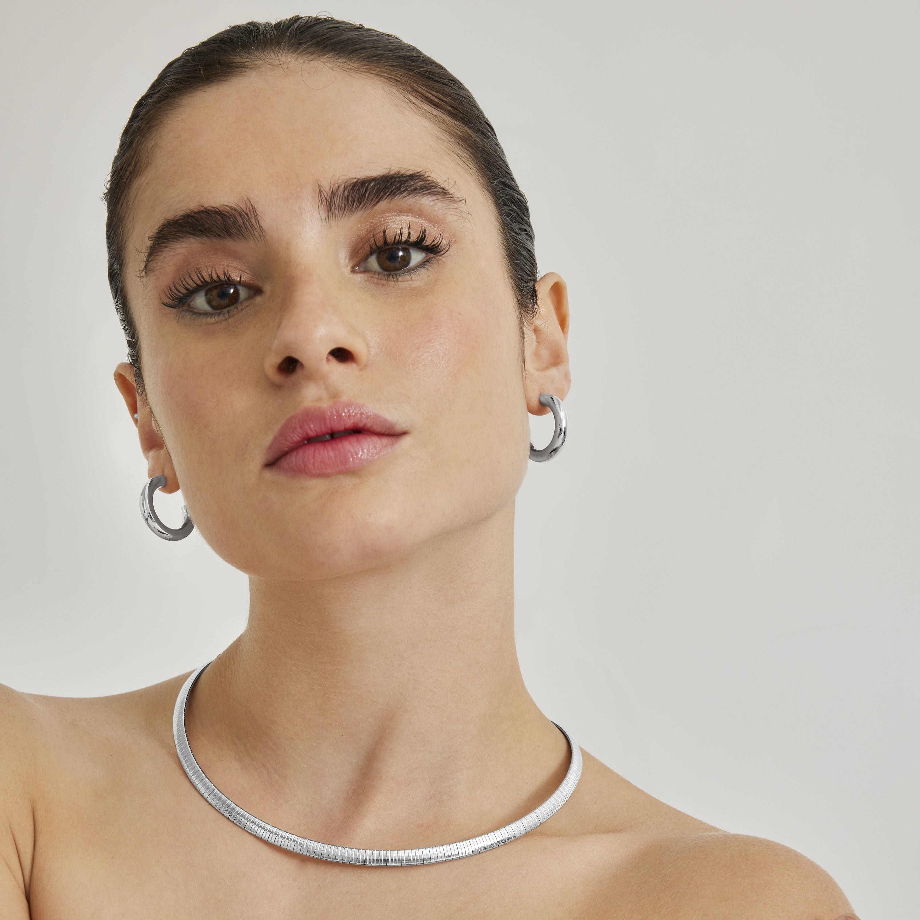 Halskette 45cm mit Rhodium-Finish - Yla