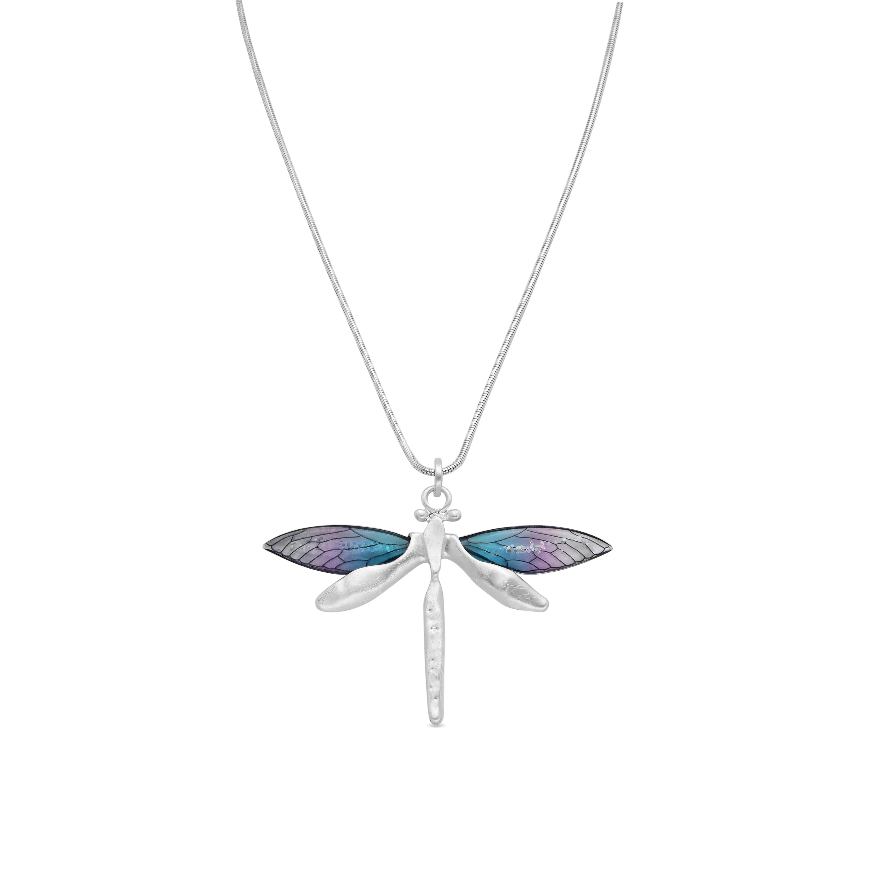 Halskette mit Silberfinish und grauem Harz - Rebi