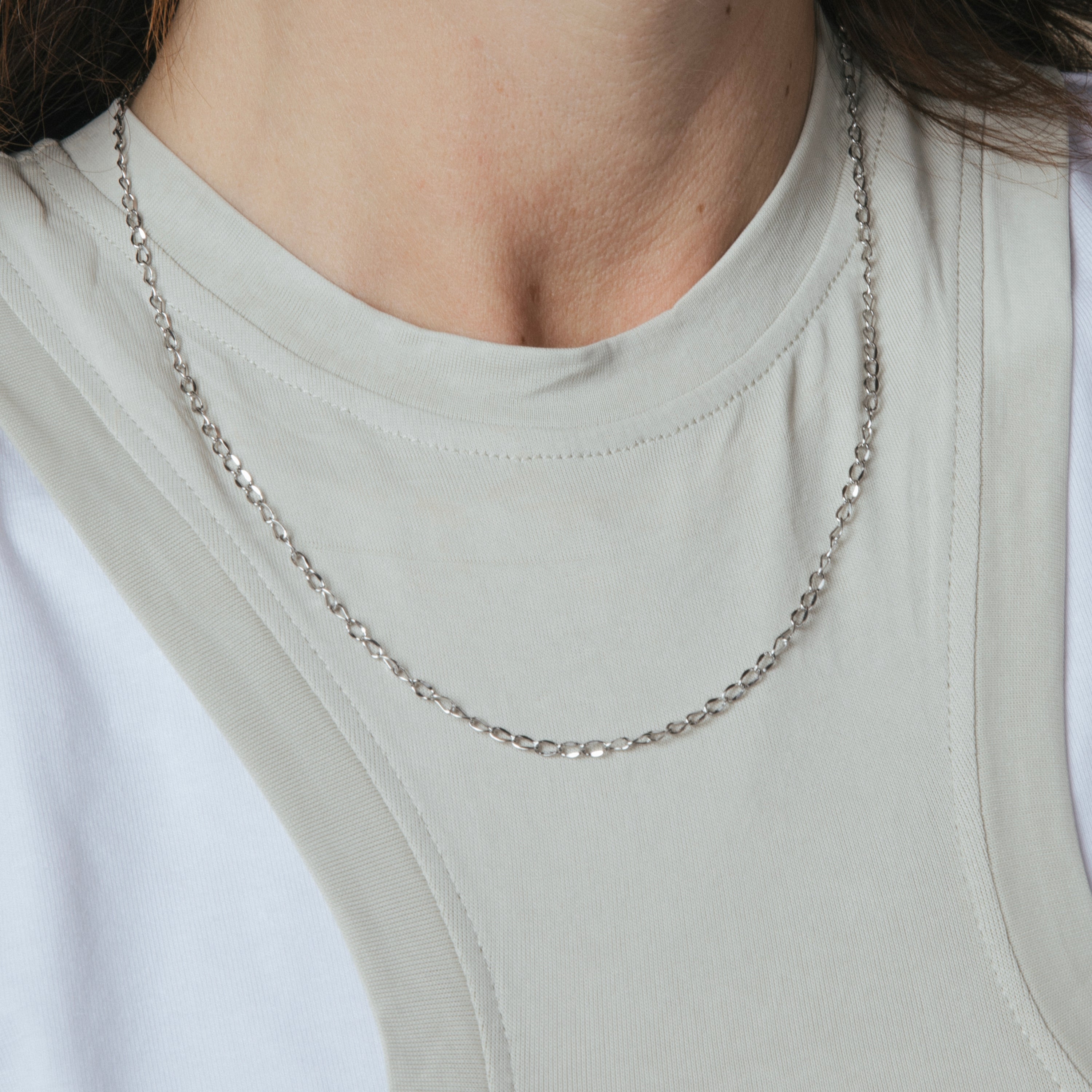 Collar de 50 cm acabado en rodio - Zalo