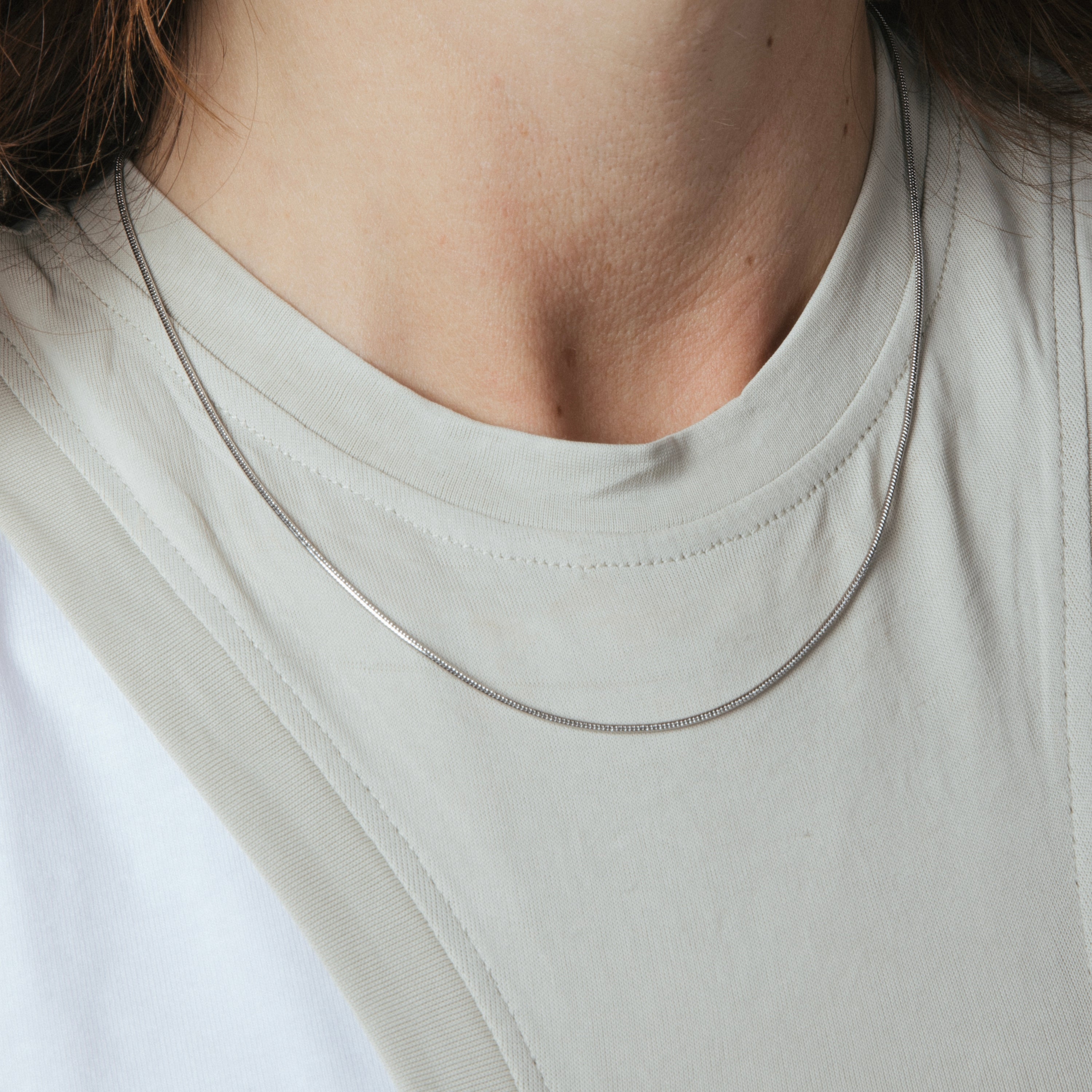 Collar de 45cm acabado en rodio - Axio