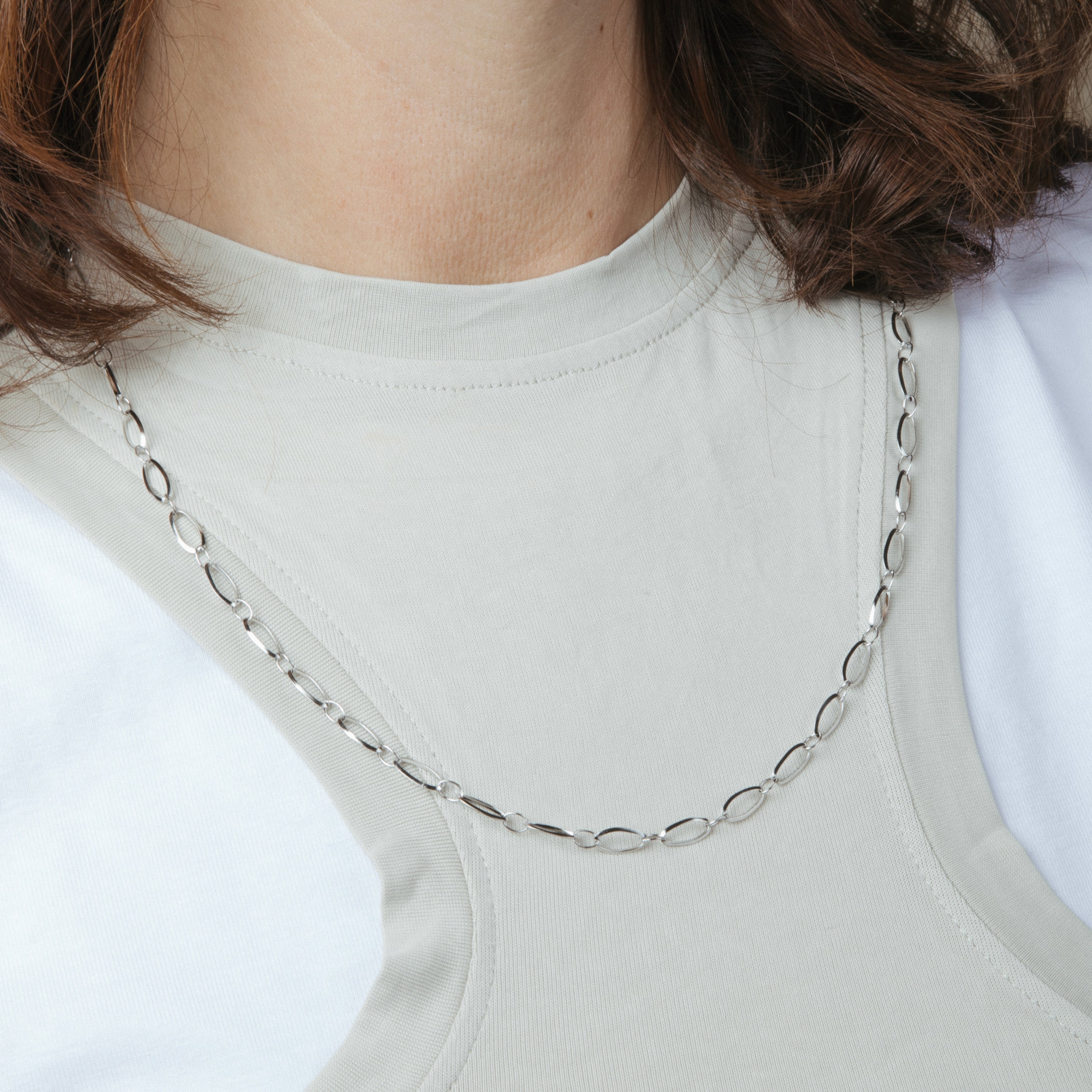 60cm collar finished in rhodium - Sasil