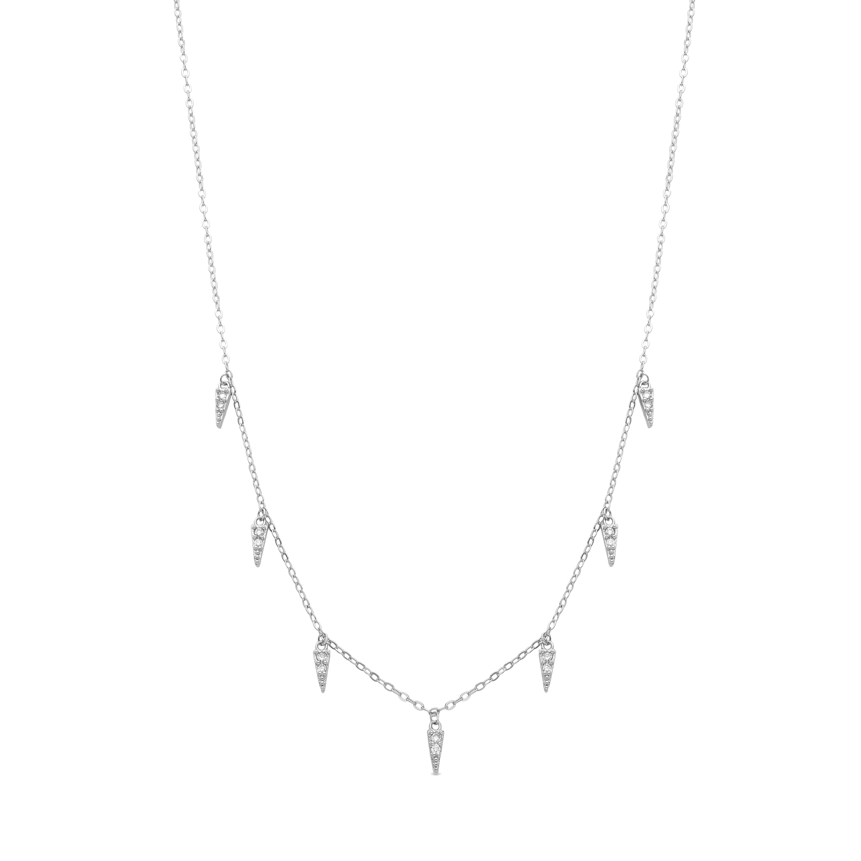 Halskette mit funkelndem Zirkonia, rhodiniert - Imion