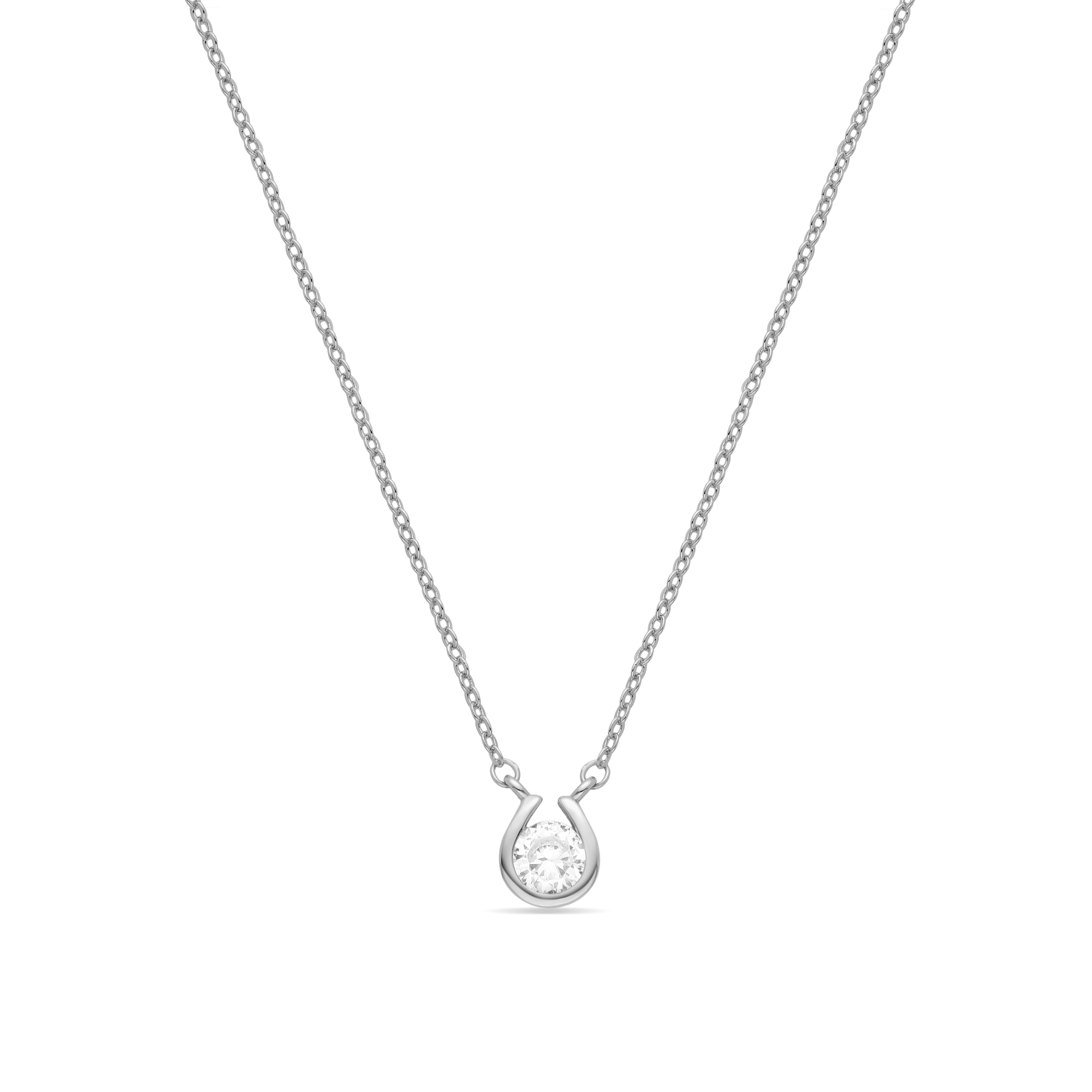Collana in Zirconia Brillante con finitura in rodio - Ceol