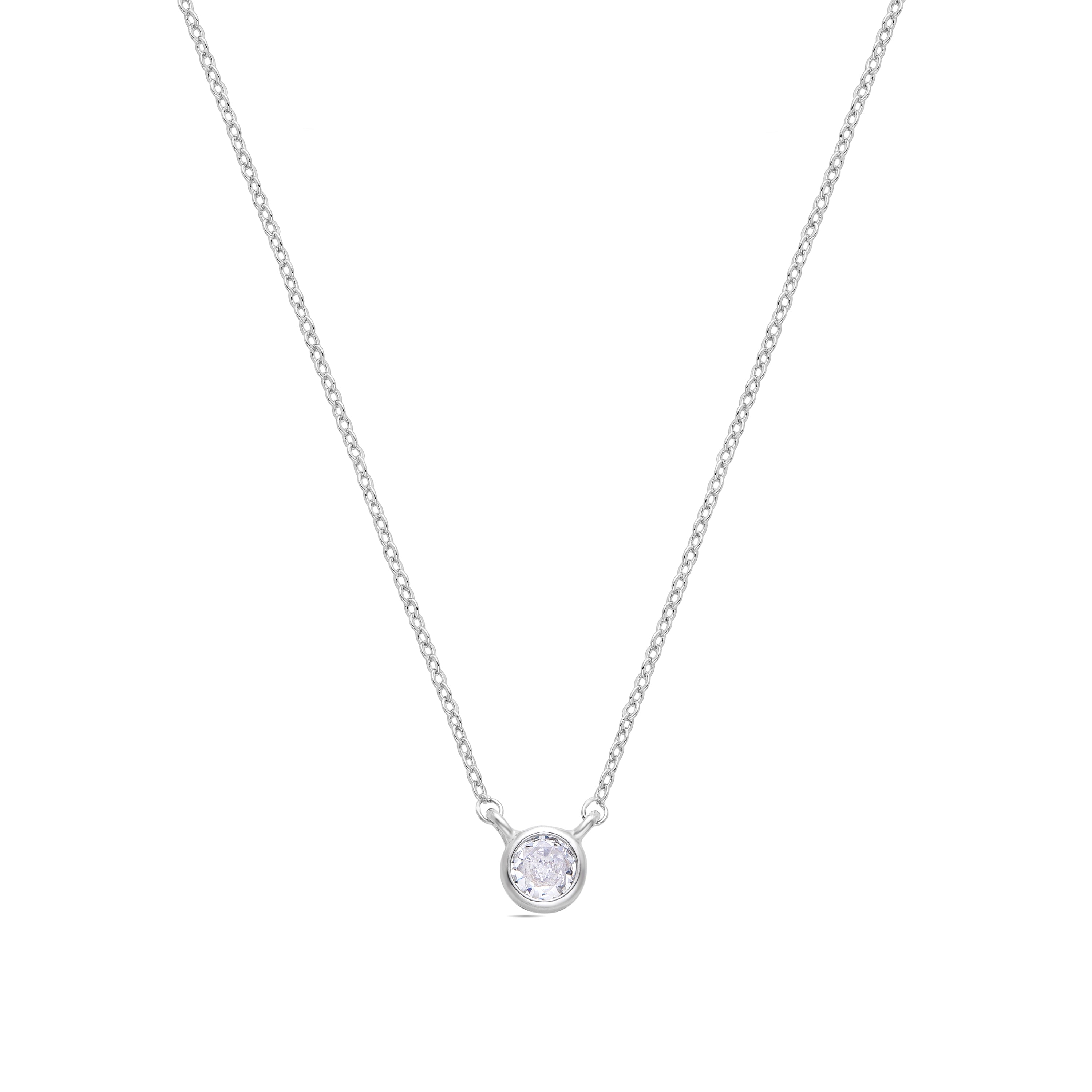 Collana in Zirconia Brillante finitura in rodio - Akele