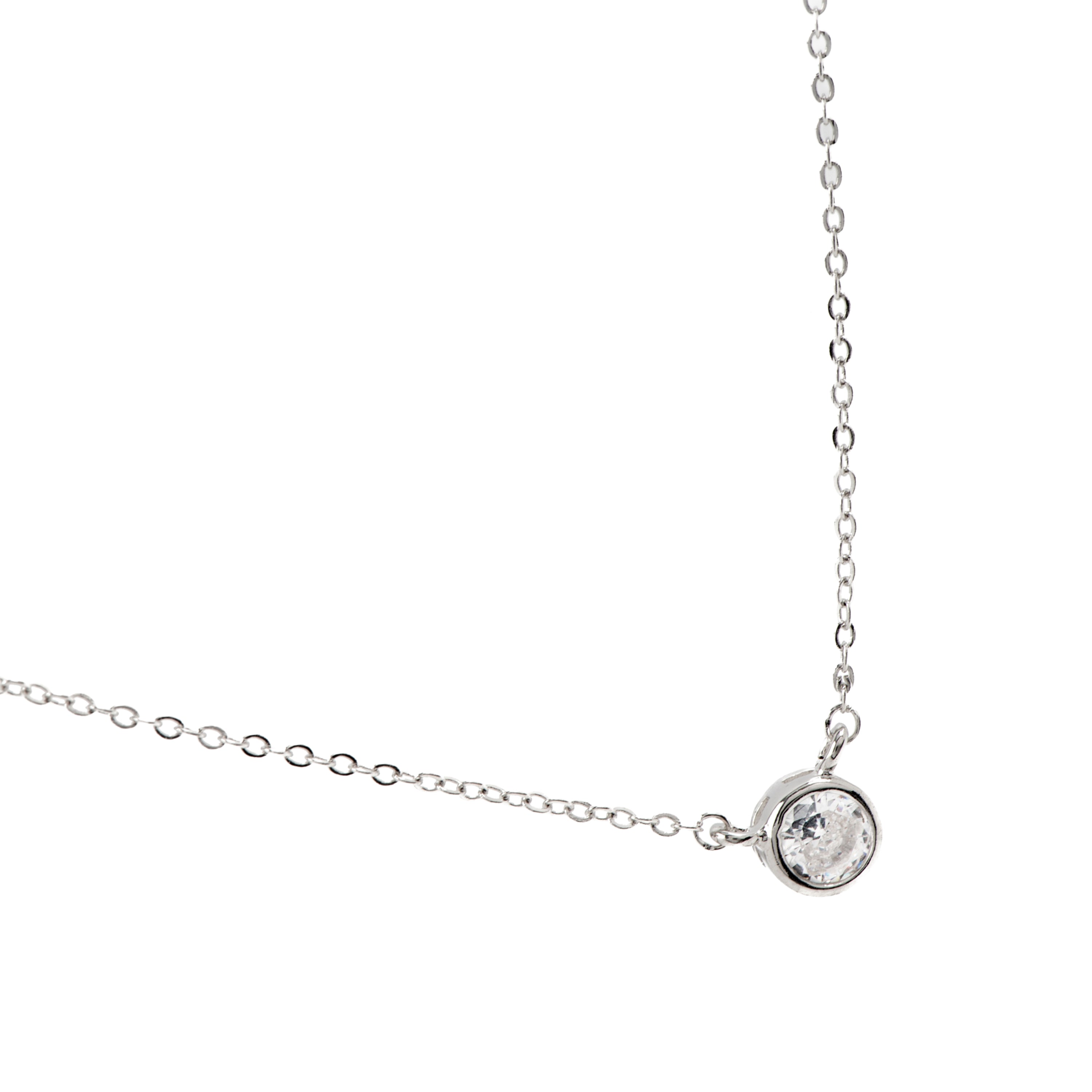 Collana in Zirconia Brillante finitura in rodio - Akele