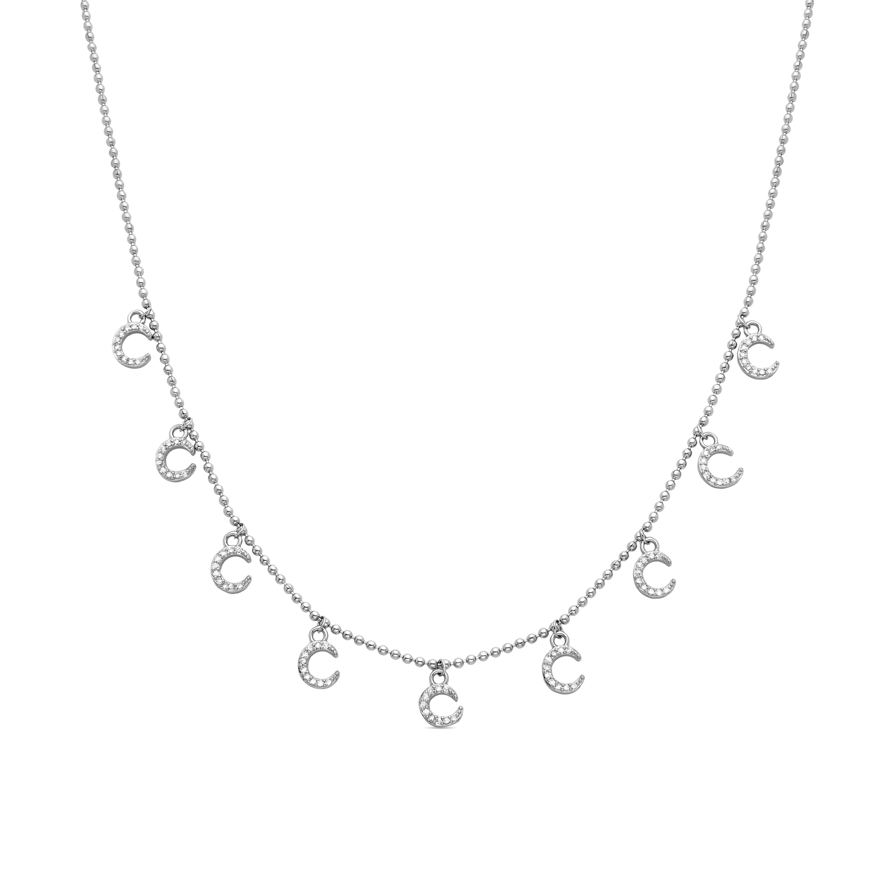 Collier en zircon brillant finition rhodium - Sadil
