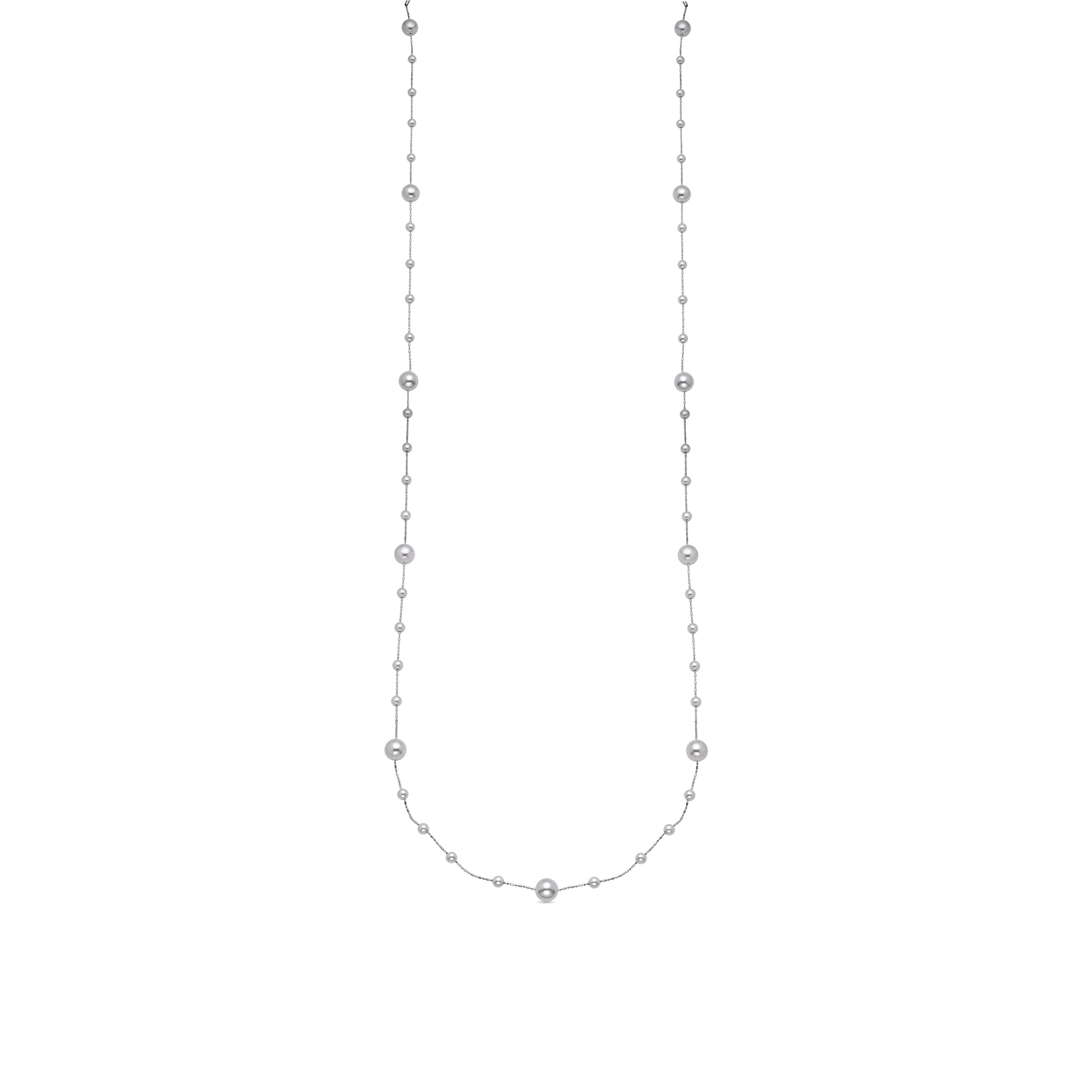 Halskette mit weißer Perle, Silberfinish - Xyaz