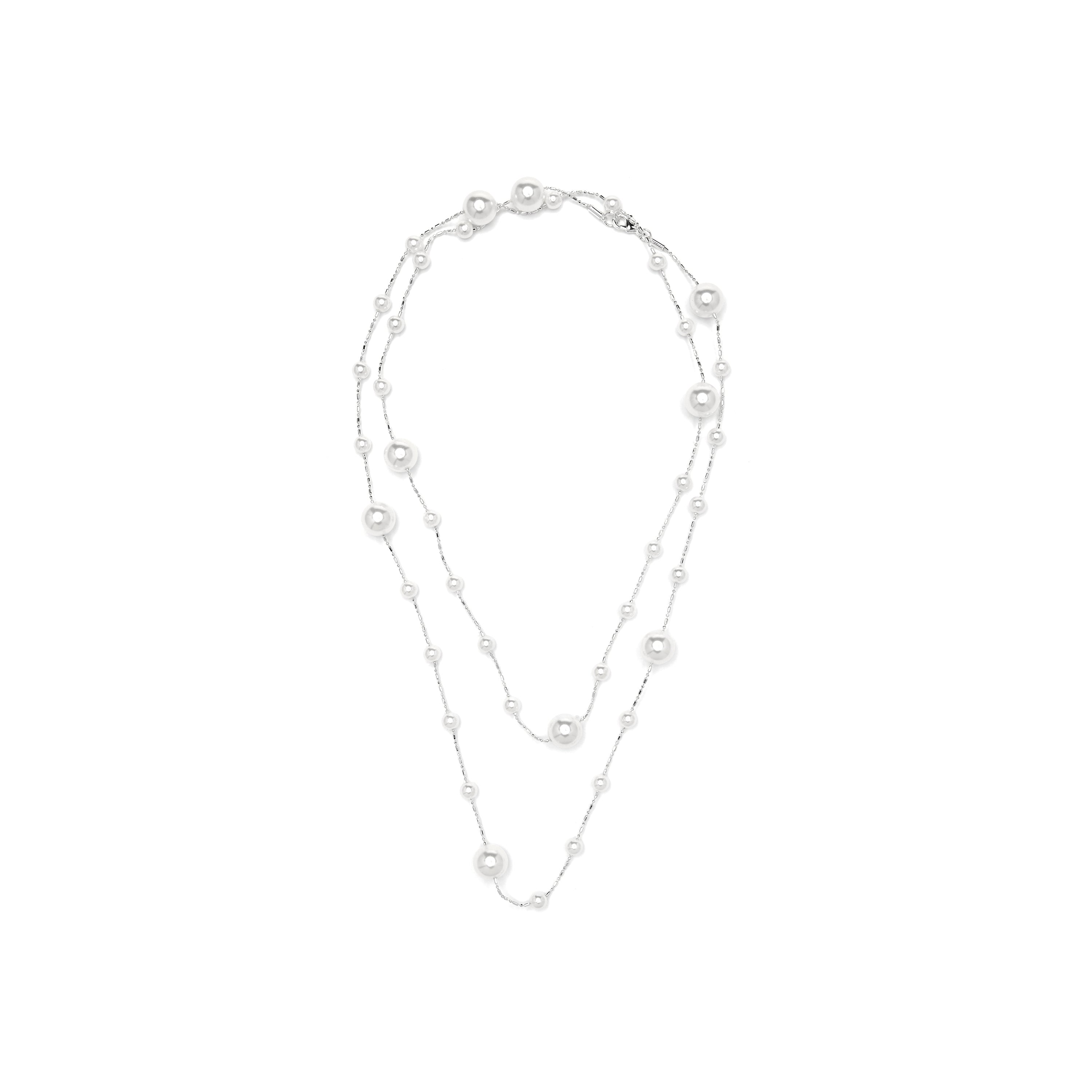Collar con Perla Blanca acabado plata - Xyaz