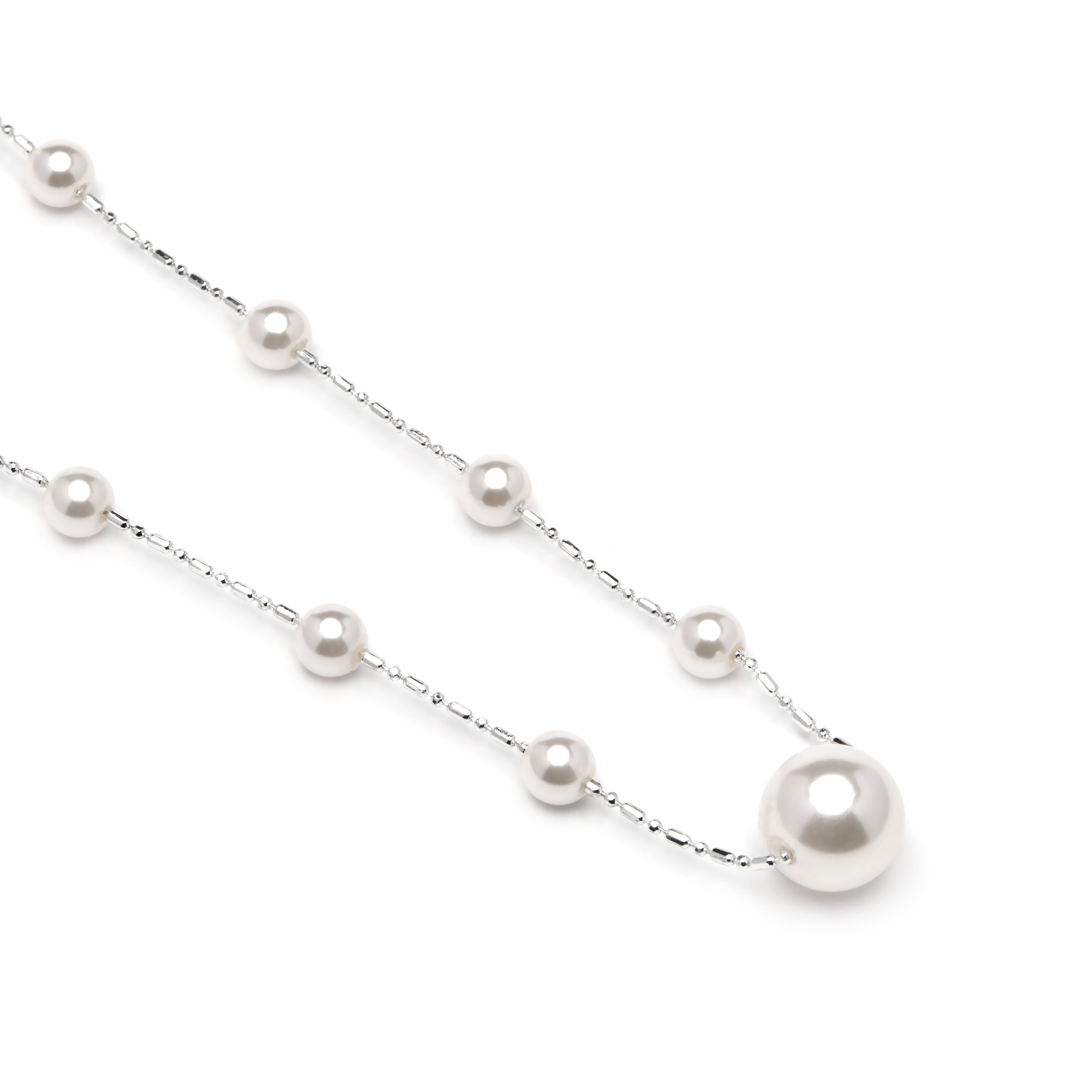 Collar con Perla Blanca acabado plata - Xyaz