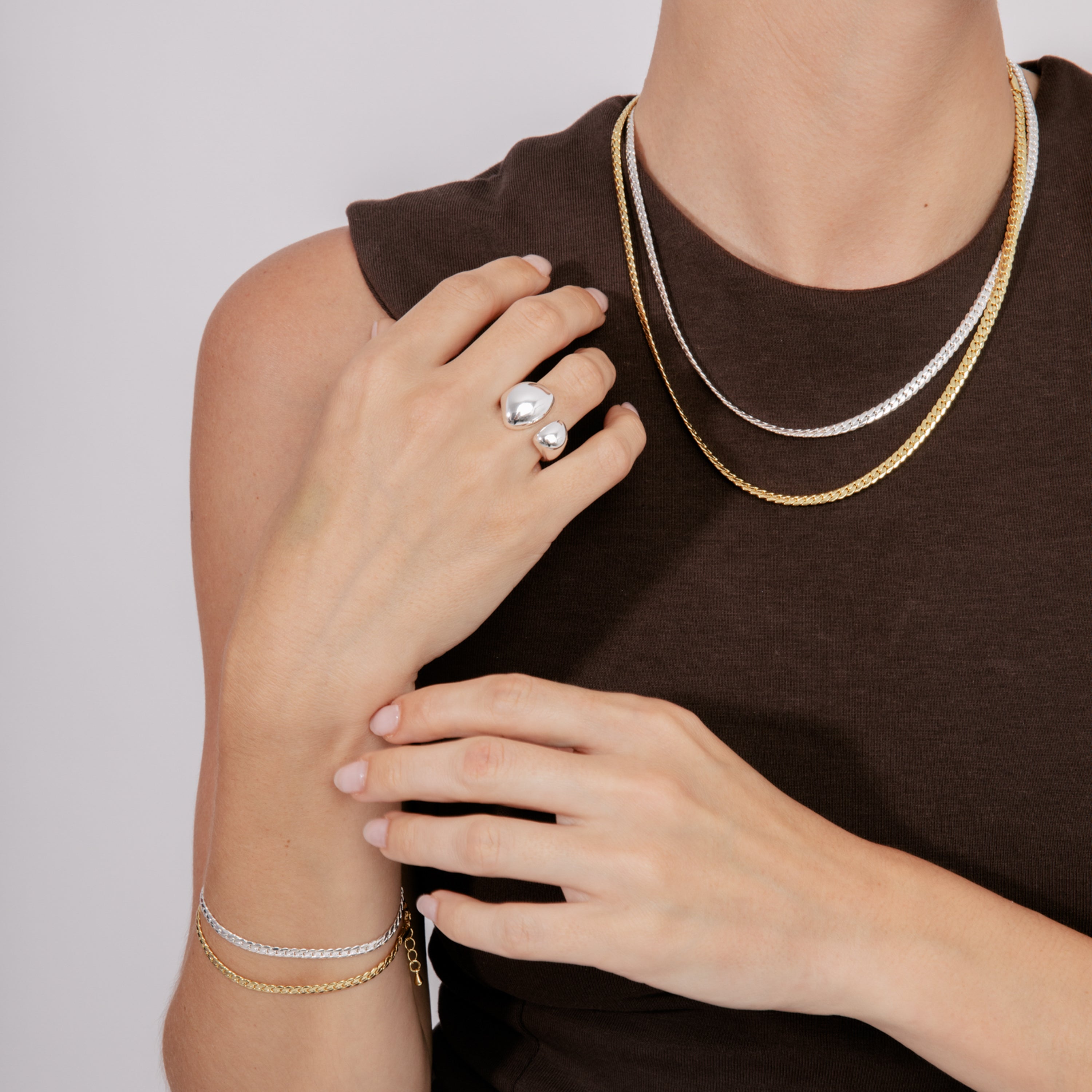 Collier de 45cm finition rhodium - Nanja