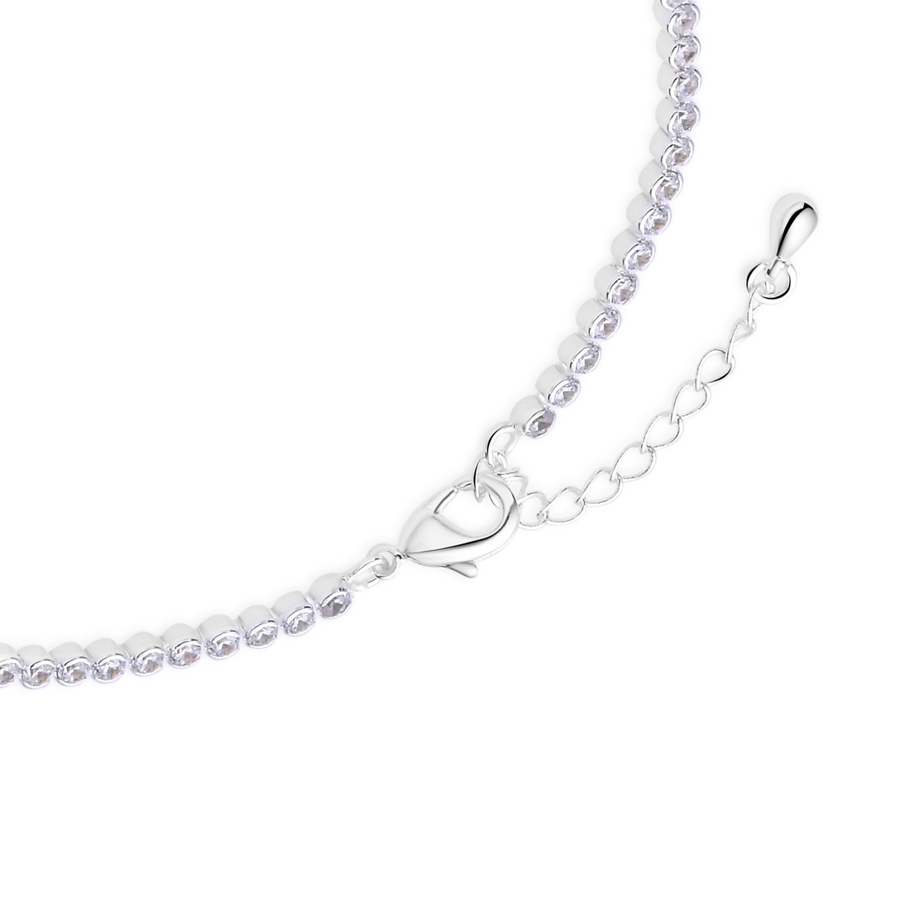 Silver Finish Bracelet with Sparkling Zirconia - Ginsi