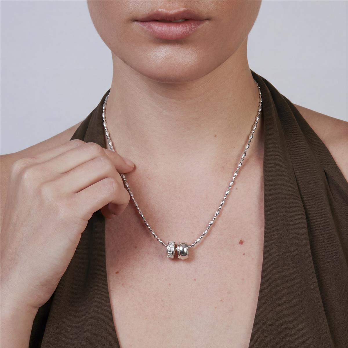 Halskette mit funkelndem Zirkonia, Silber-Finish - Laino