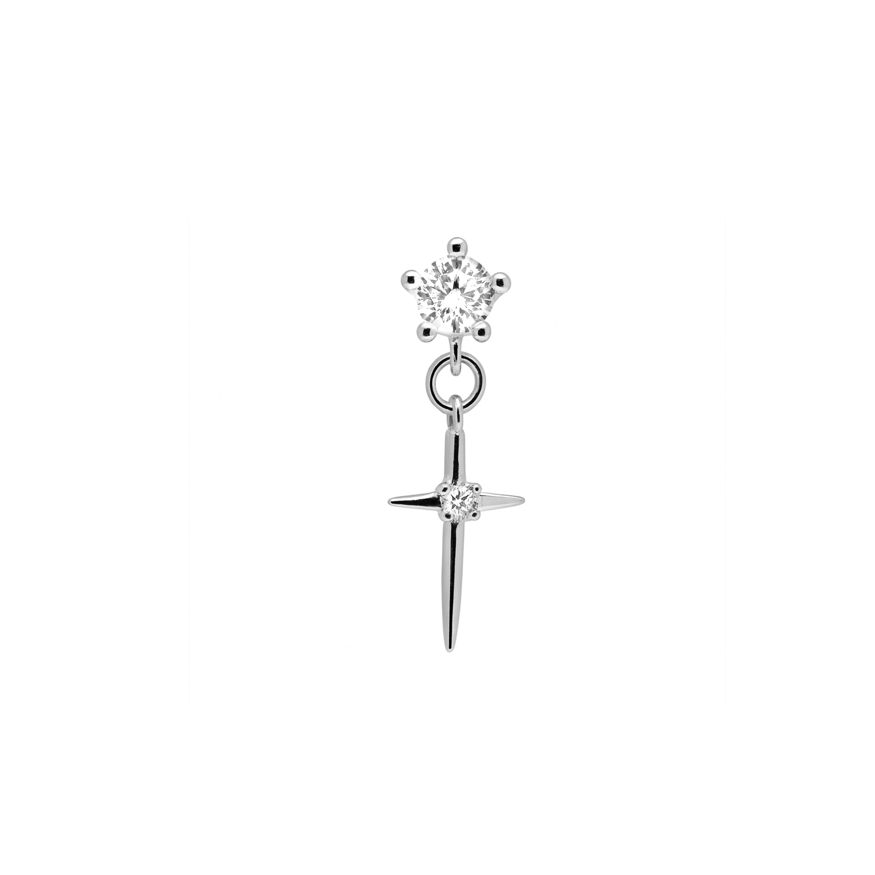 Piercing en oxyde de zirconium brillant finition en argent sterling 925 - Patraz