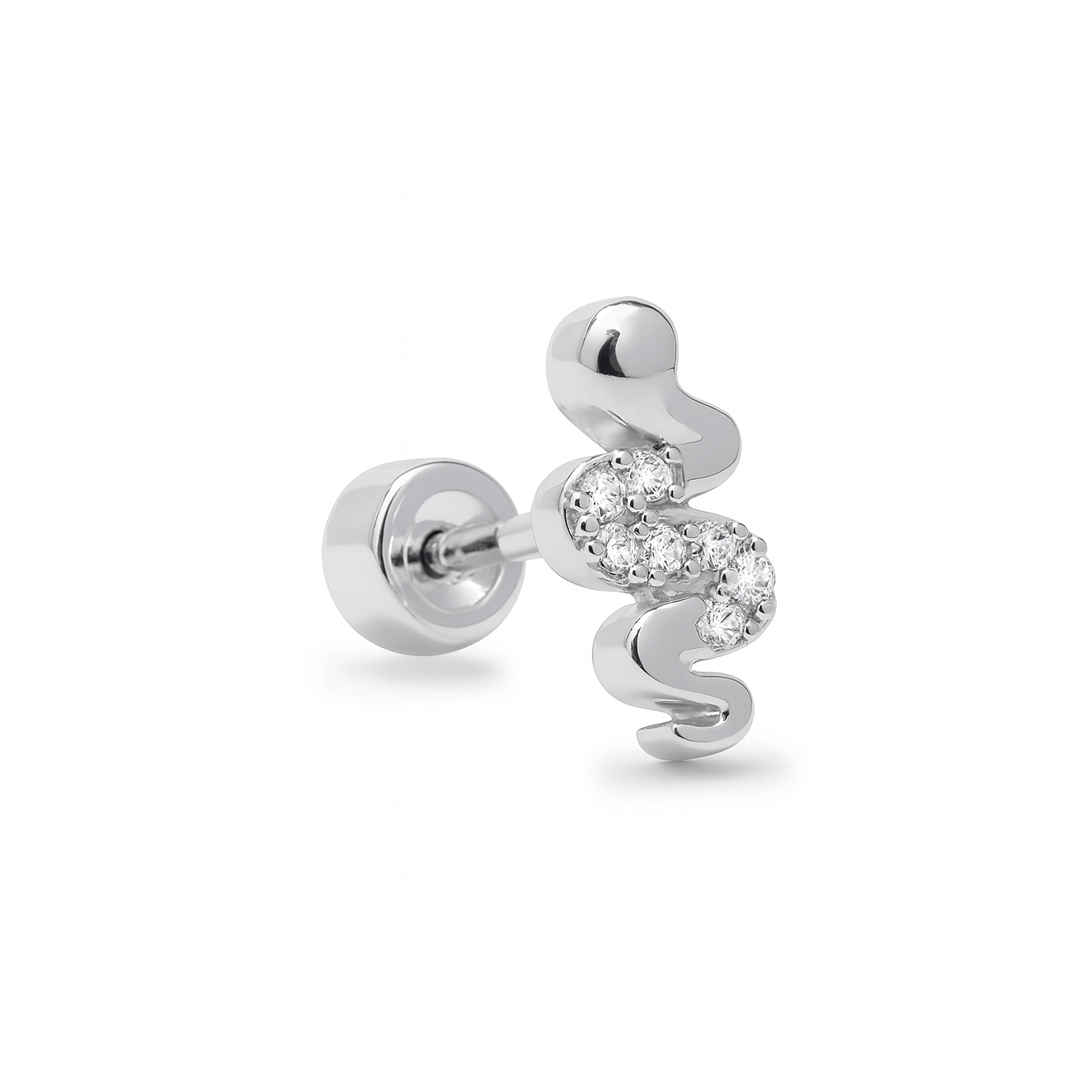 Brilliant Cubic Zirconia Piercing finished in 925 Sterling Silver - Camum