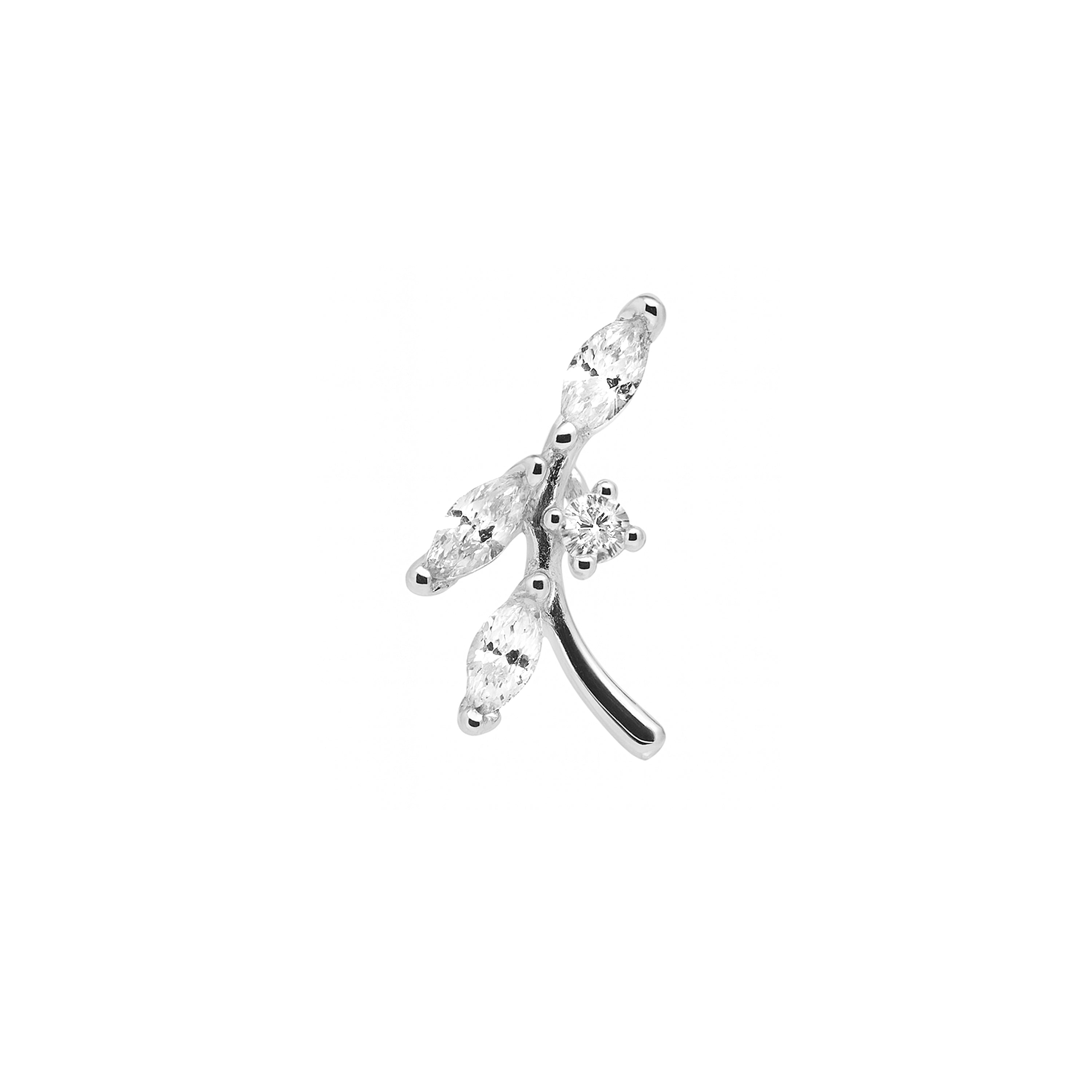 Piercing en oxyde de zirconium brillant finition en argent sterling 925 - Curat