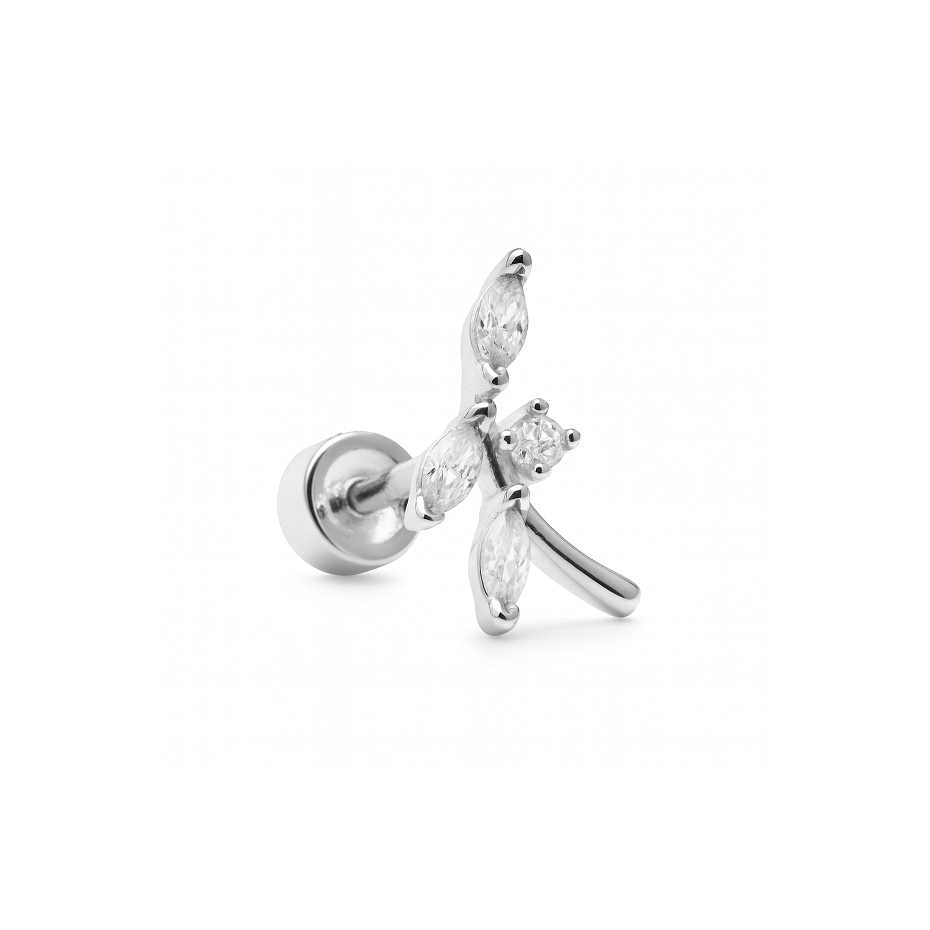 Piercing di Zirconia Brillante finitura in Argento Sterling 925 - Curat