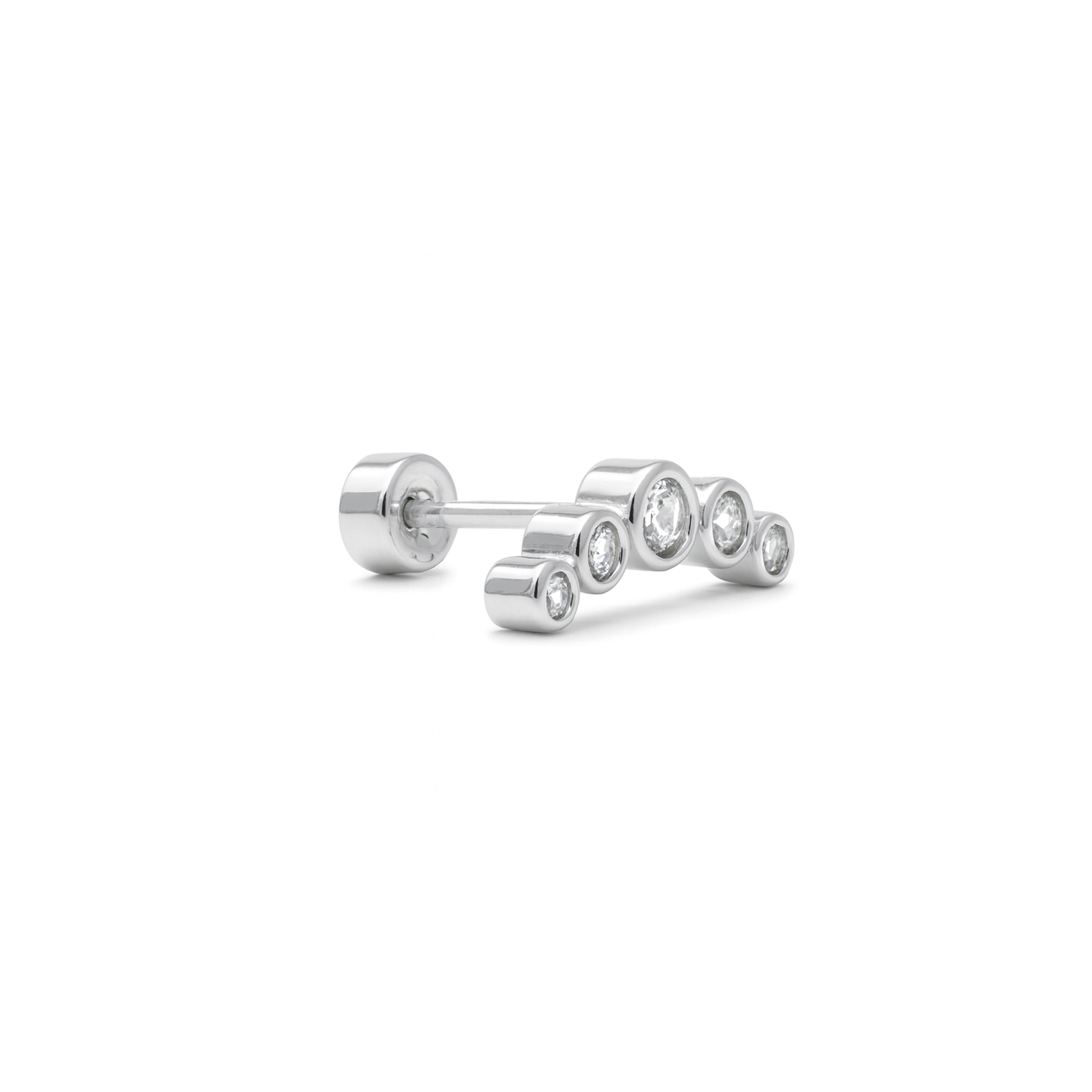 Brilliant Cubic Zirconia Piercing finished in 925 Sterling Silver - Inloc