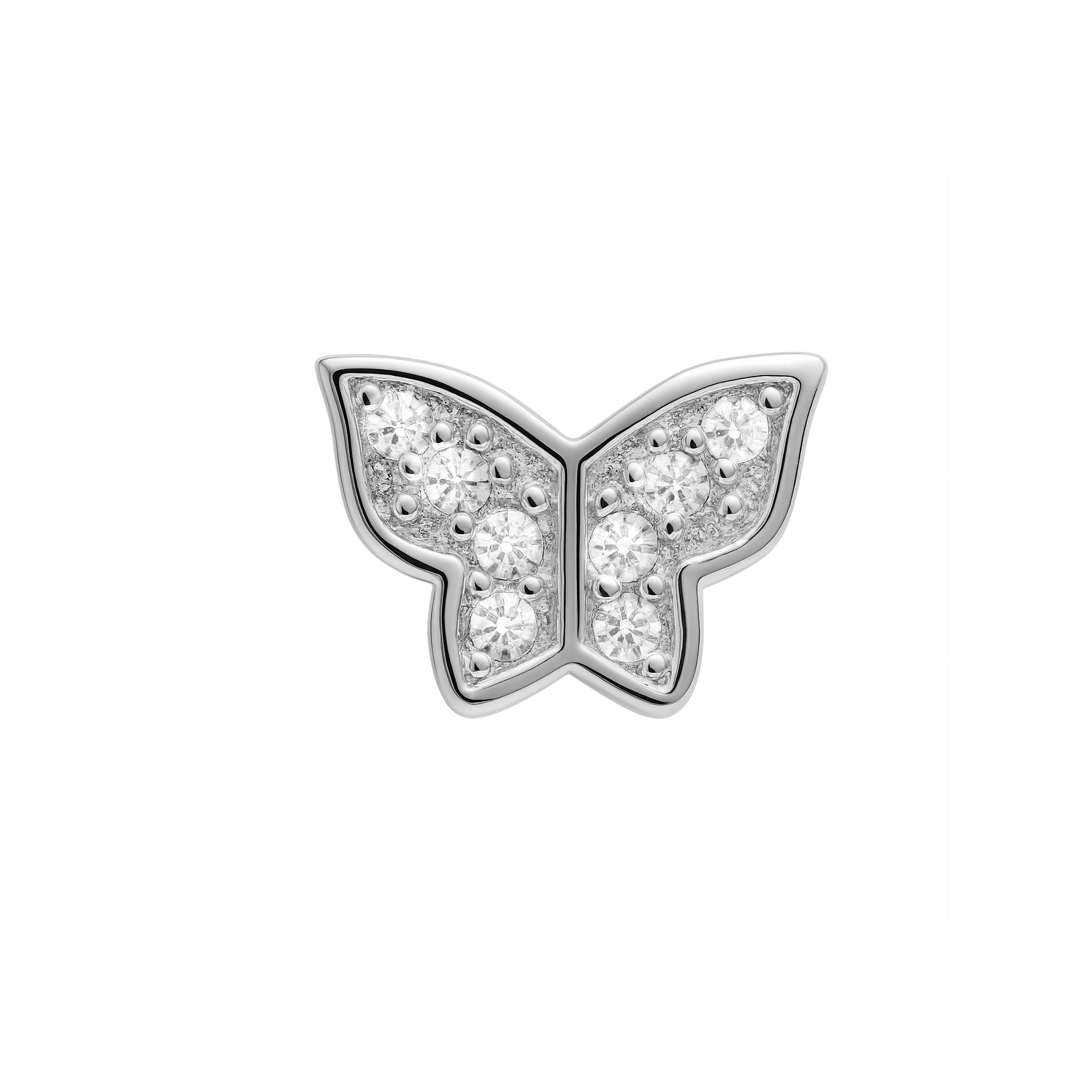 Brilliant Cubic Zirconia Piercing finished in 925 Sterling Silver - Dosa