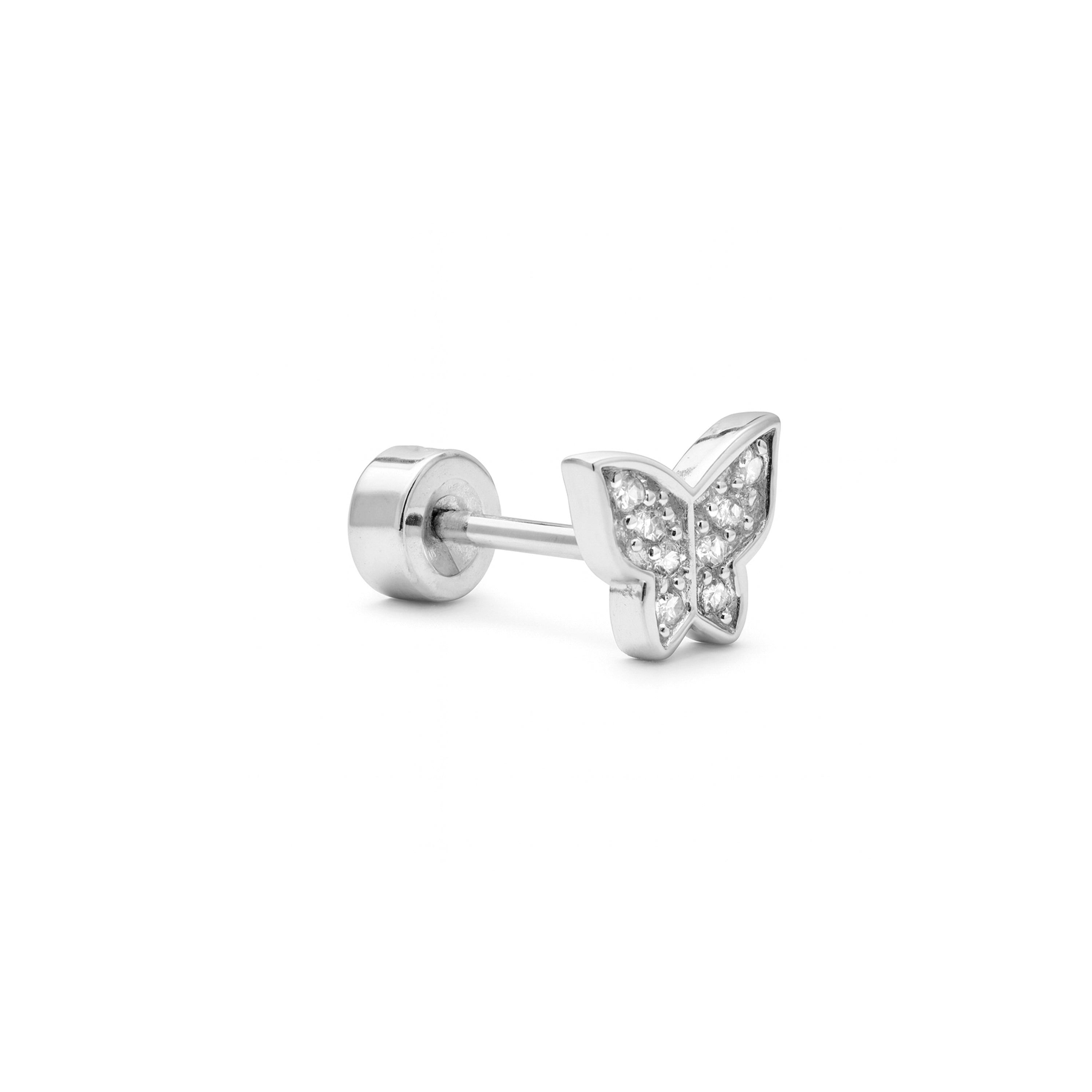 Brilliant Cubic Zirconia Piercing finished in 925 Sterling Silver - Dosa