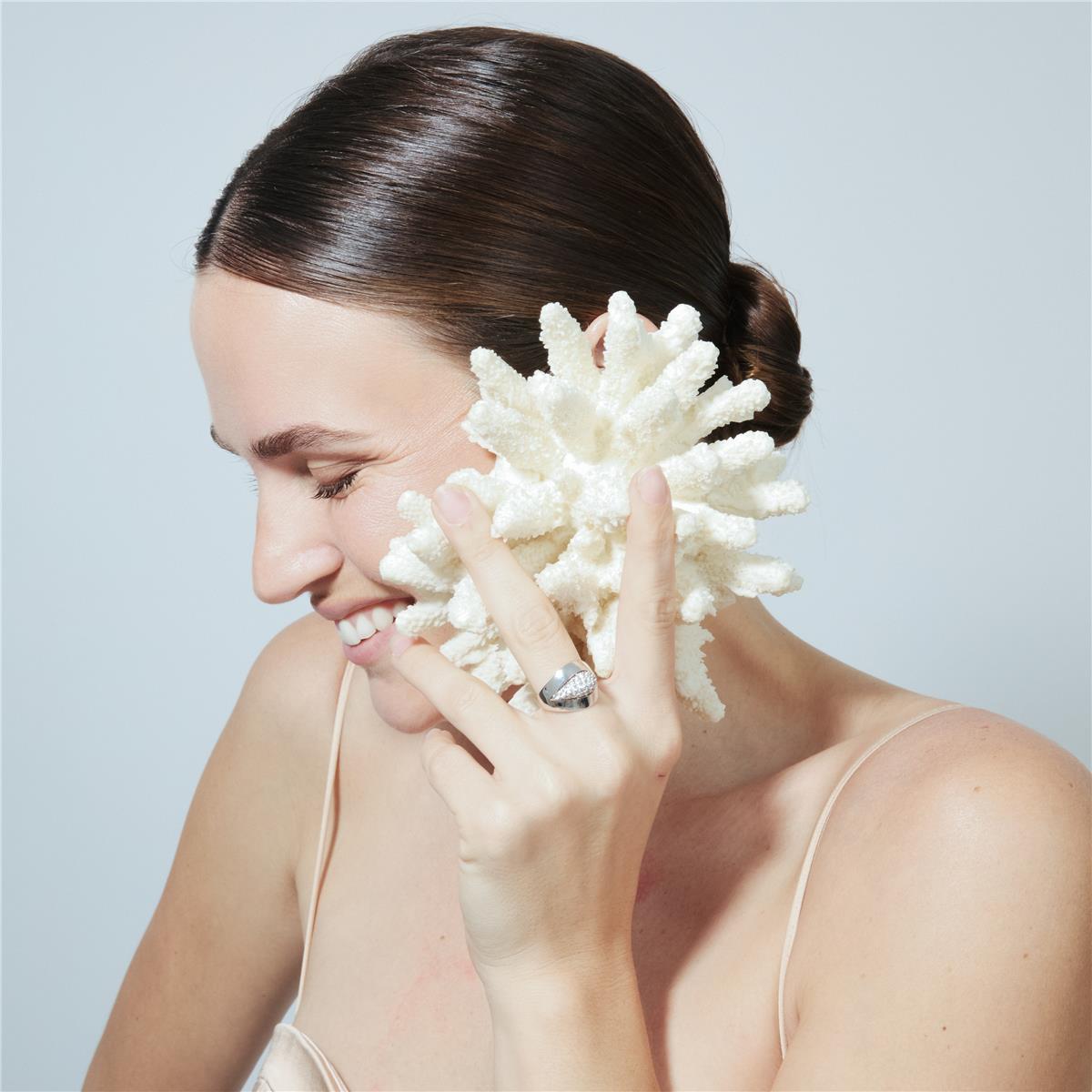 Rongrim silver finish ring - Rongrim WHITE