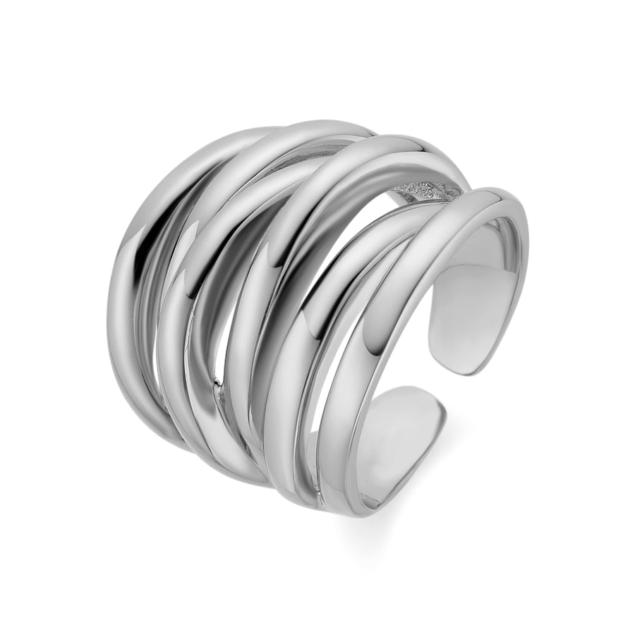 Bague finition rhodium - Vermixi