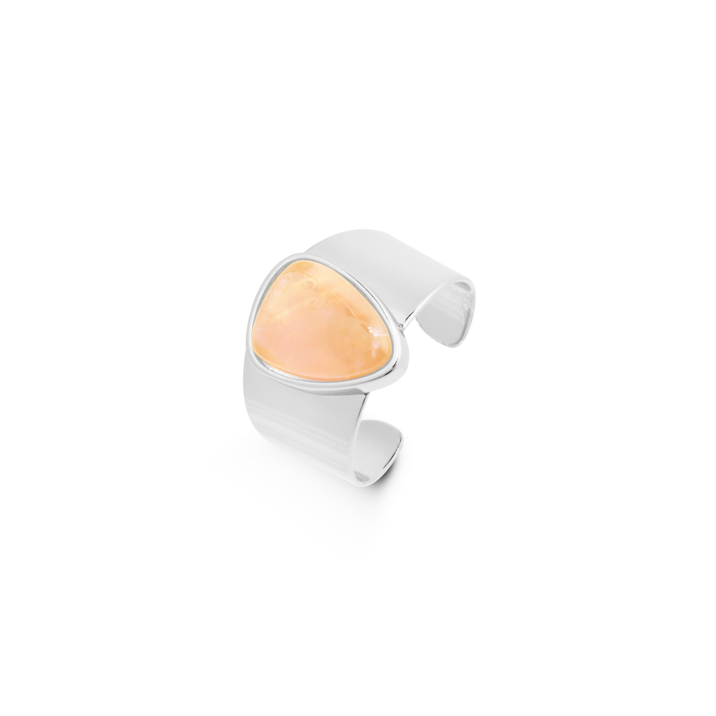 Anillo de Agata Naranja acabado en rodio - Sheak