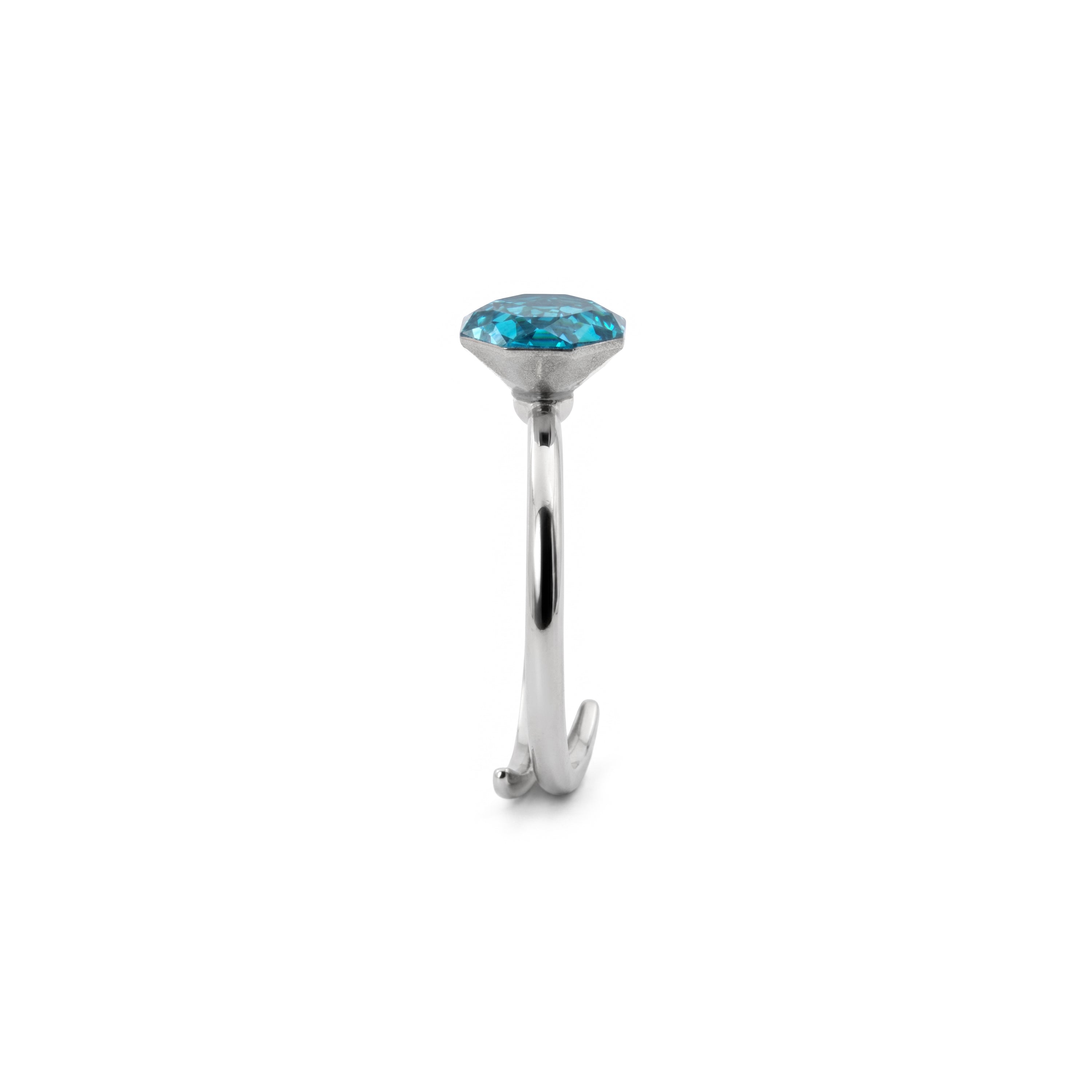 Anello in zirconia zaffiro con finitura in rodio - Lisath