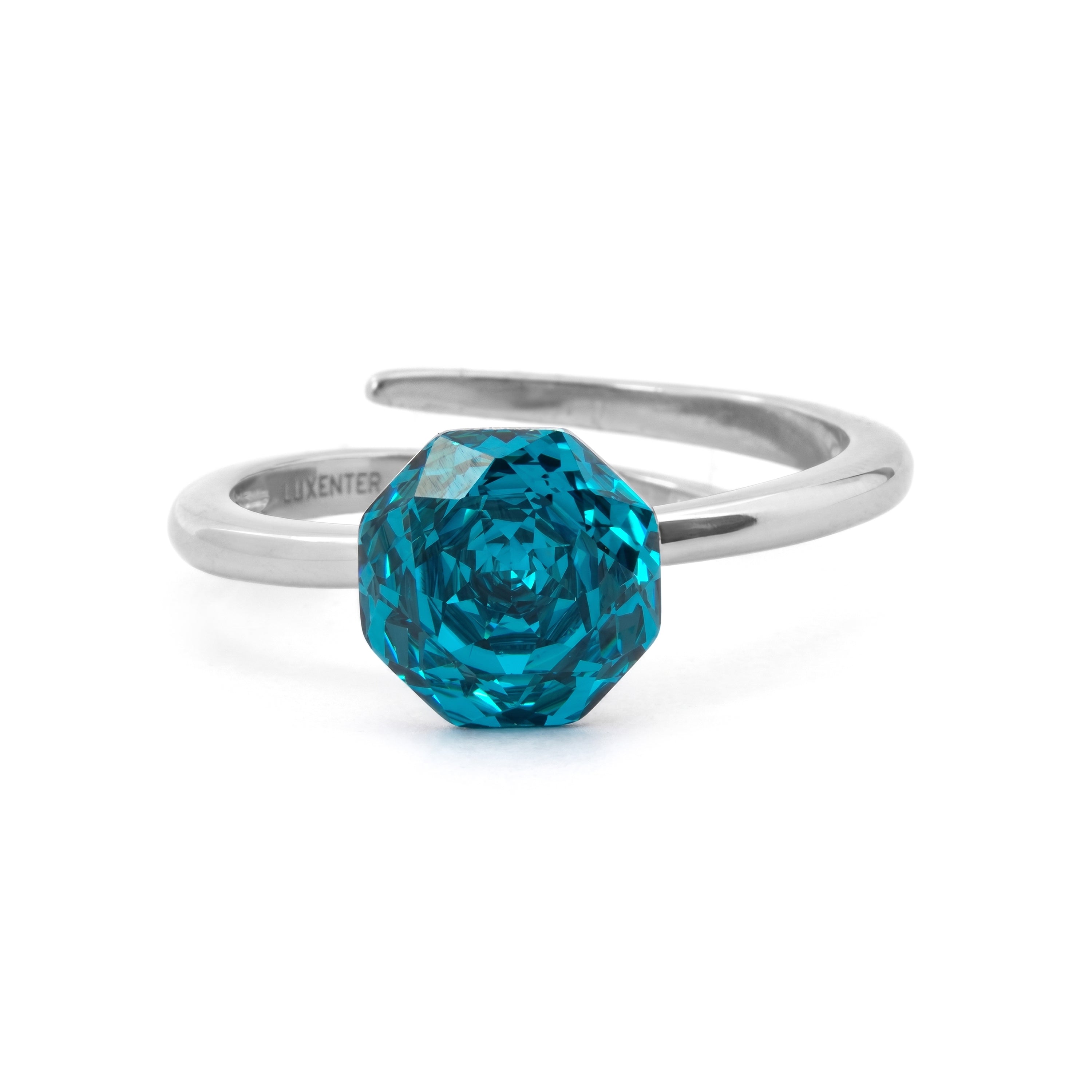 Anello in zirconia zaffiro con finitura in rodio - Lisath