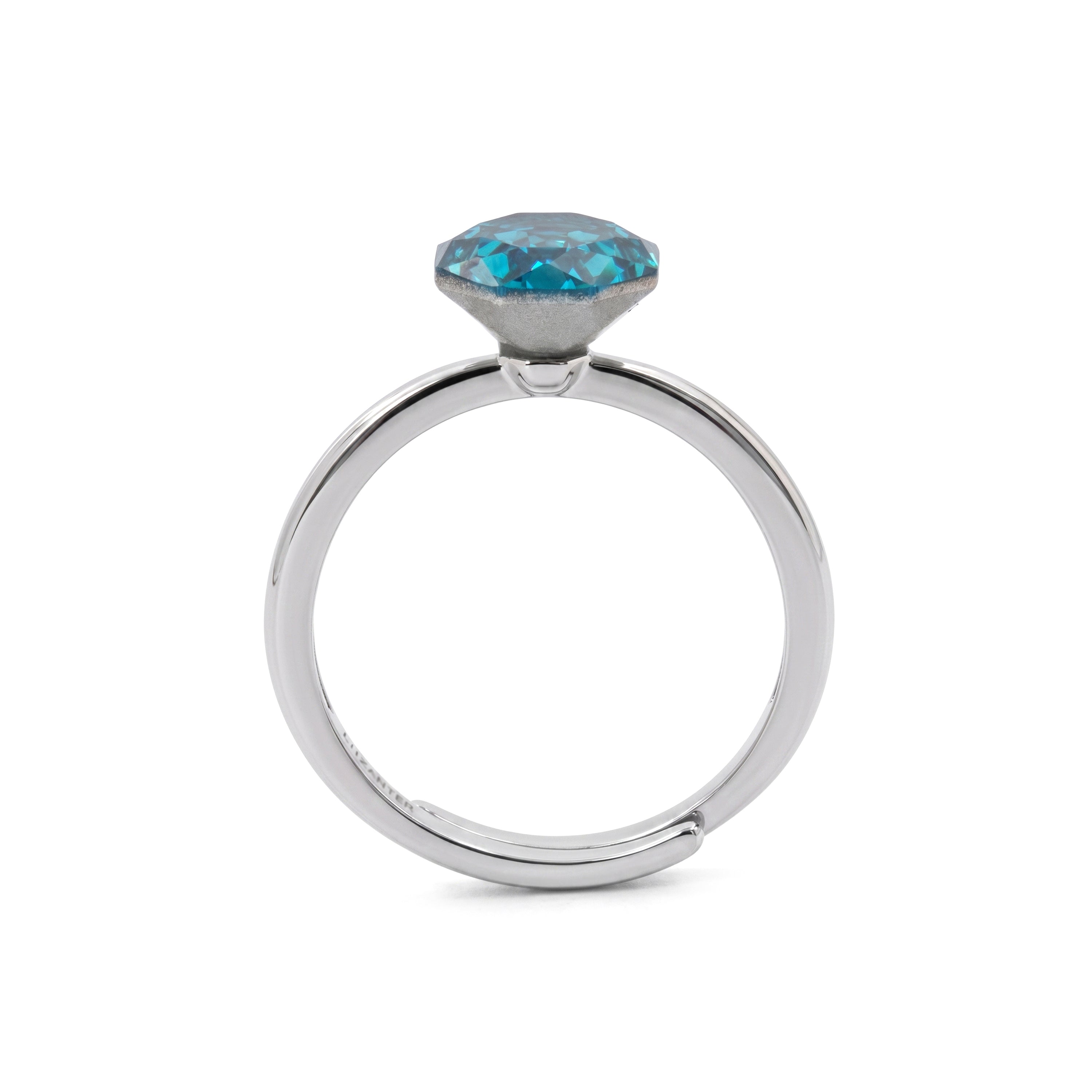 Anello in zirconia zaffiro con finitura in rodio - Lisath