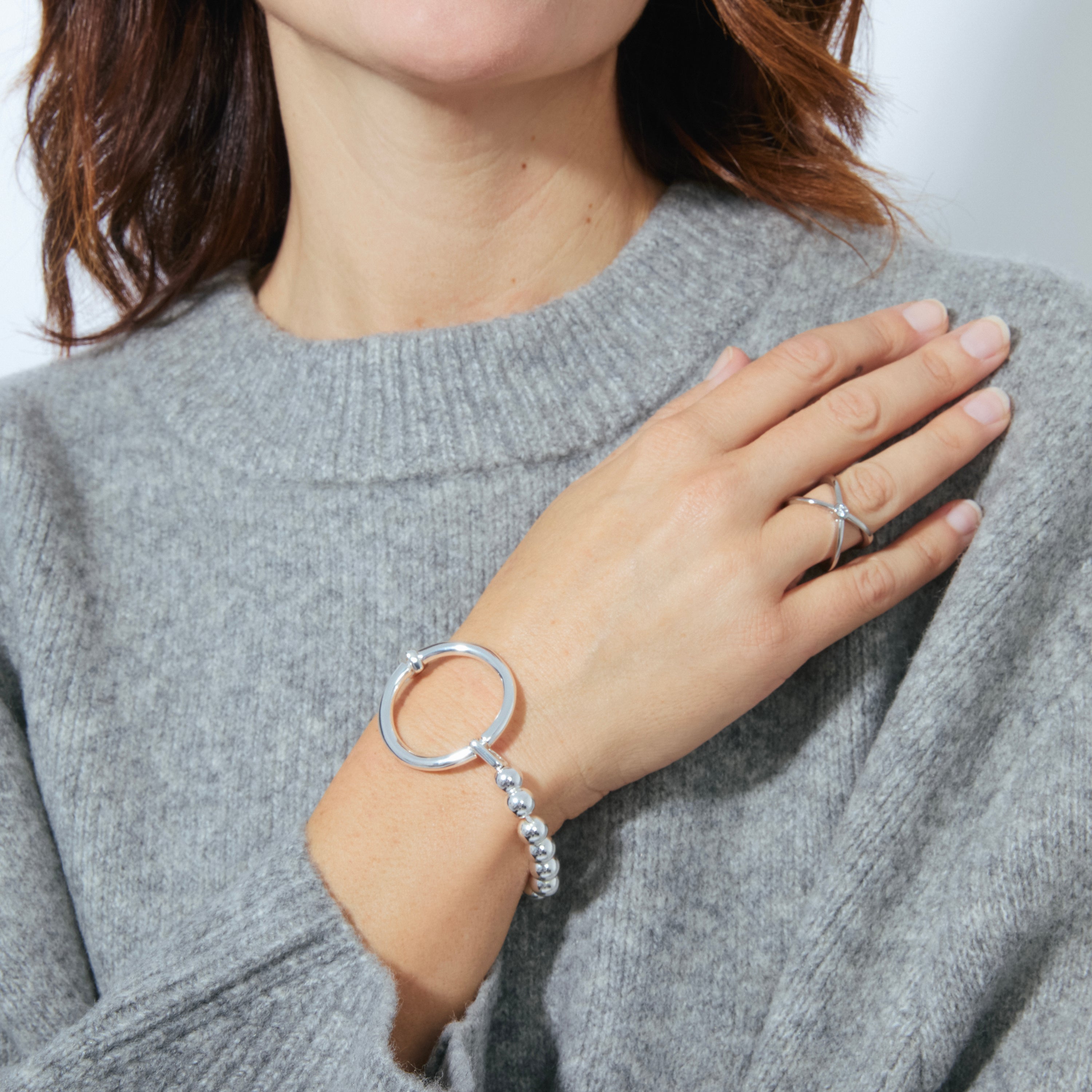 Silver finished ring - Rai