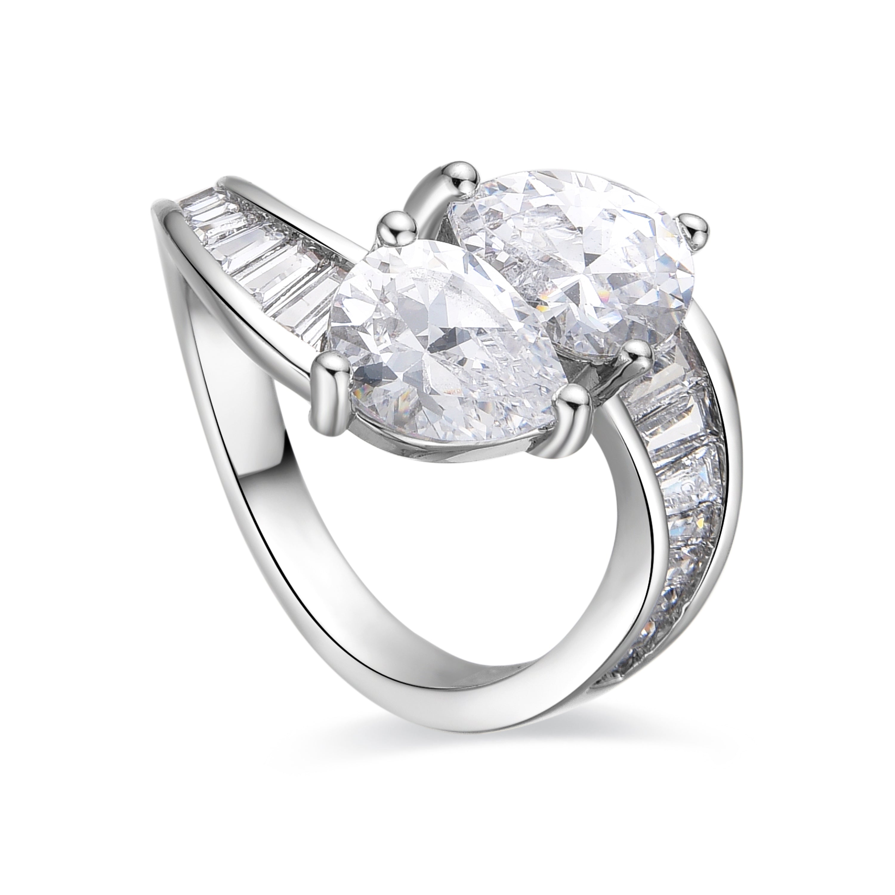 Anillo con Circonita Brillante acabado plata - Darbia