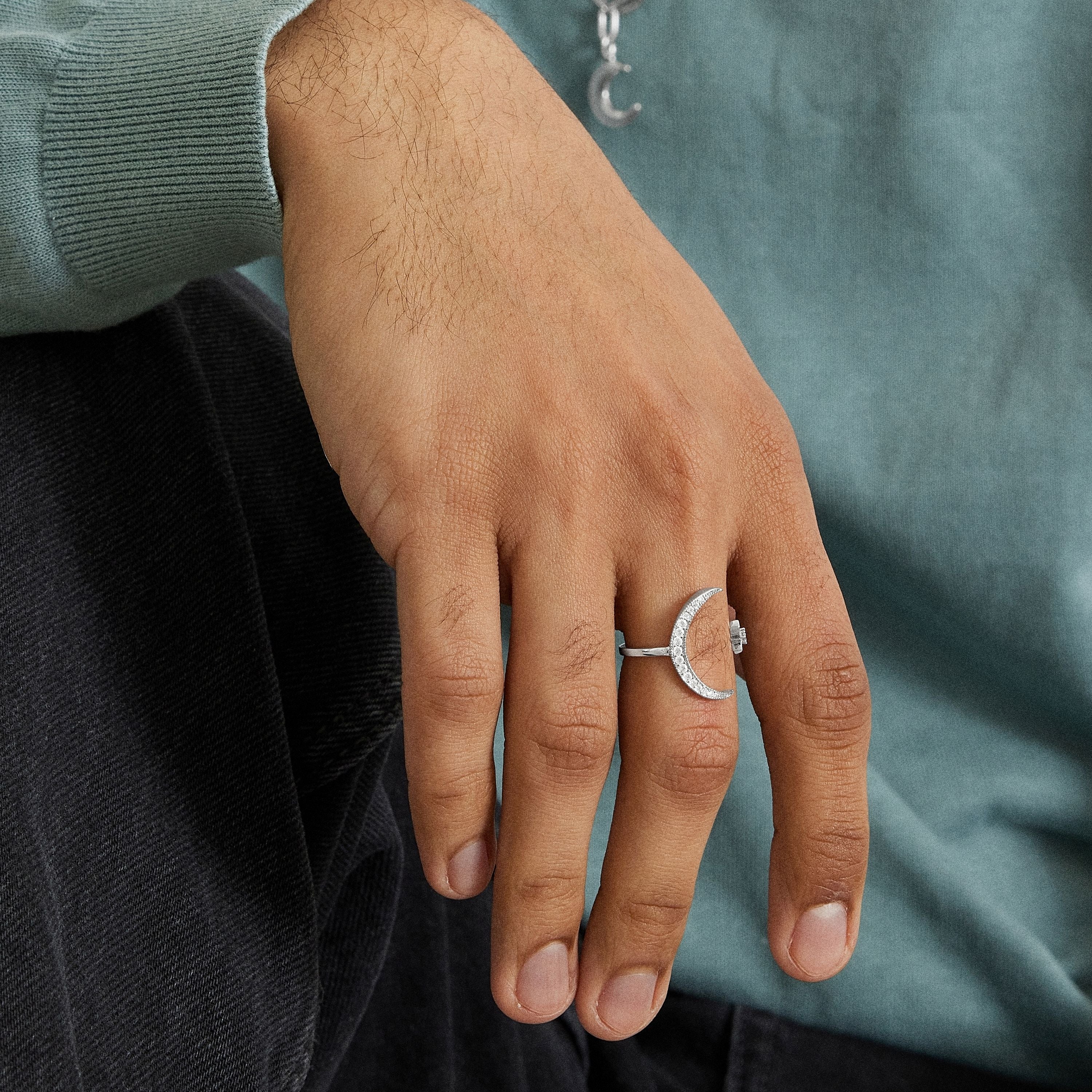 Bague en zircon brillant finition rhodium - Meral